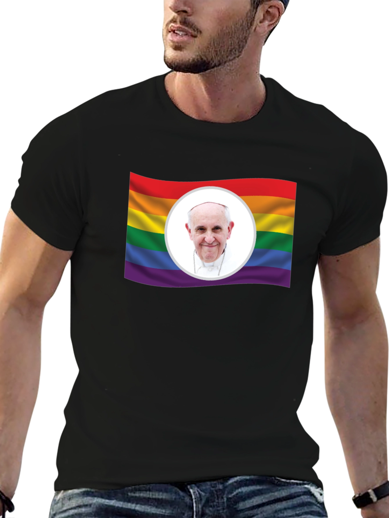 Pride Pope Francis Black T-Shirt