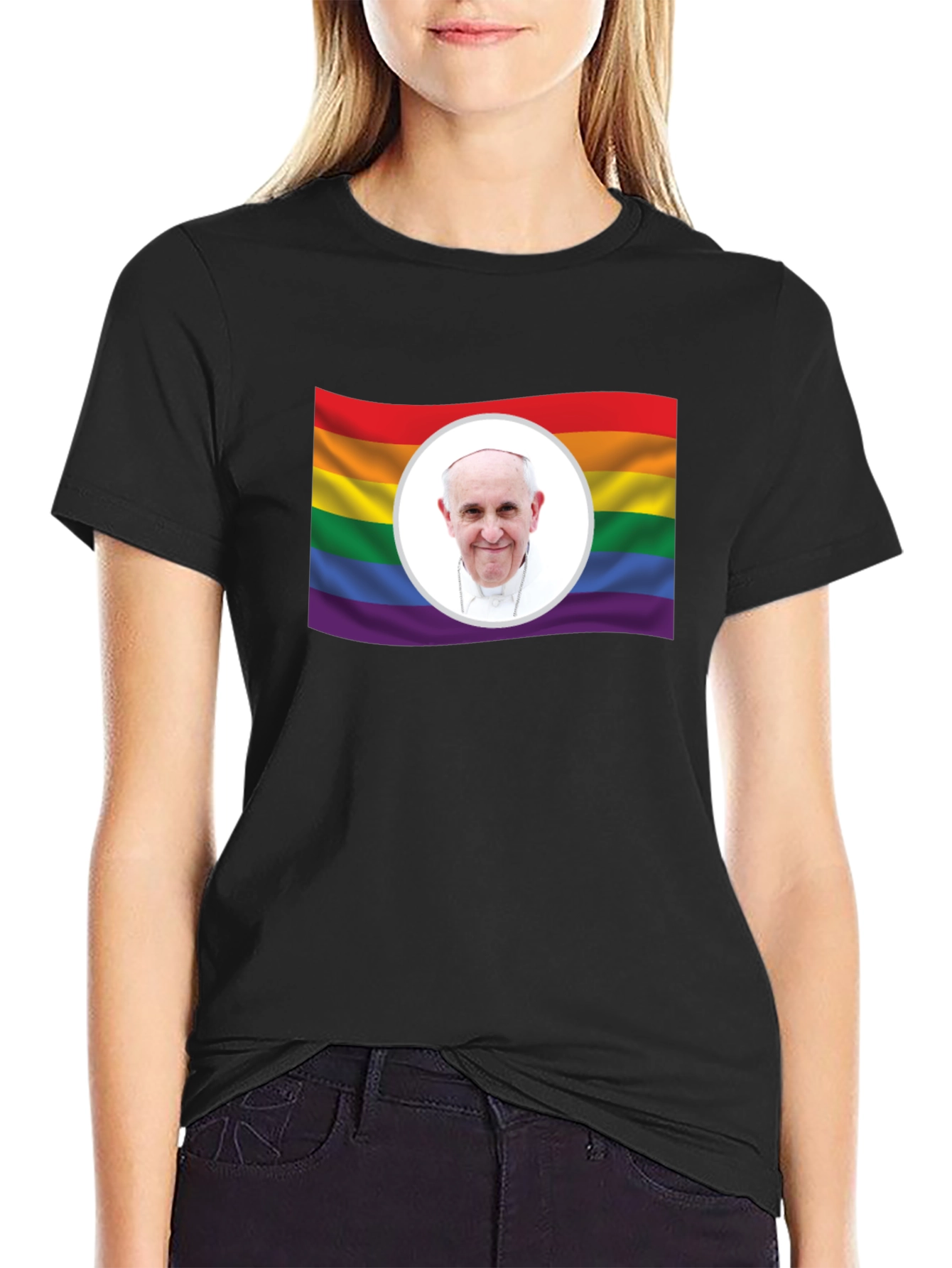 Pride Pope Francis Black T-Shirt