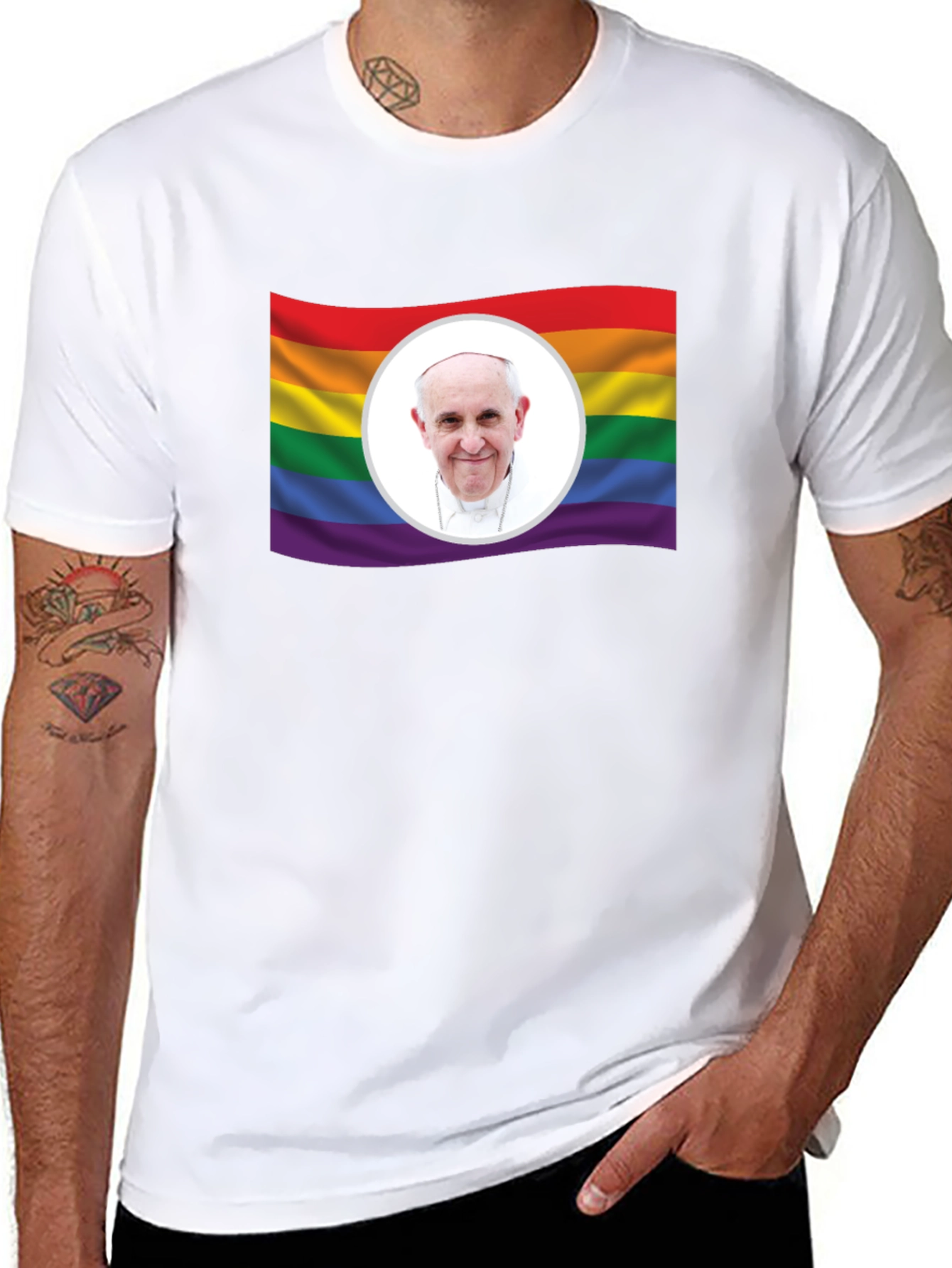 Pride Pope Francis Black T-Shirt