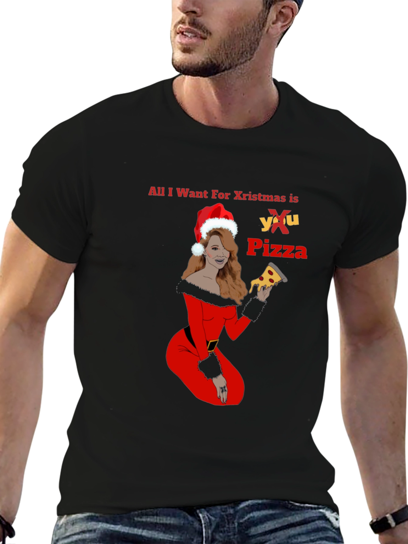 All I Want For Christmas is Pizza T-Shirt