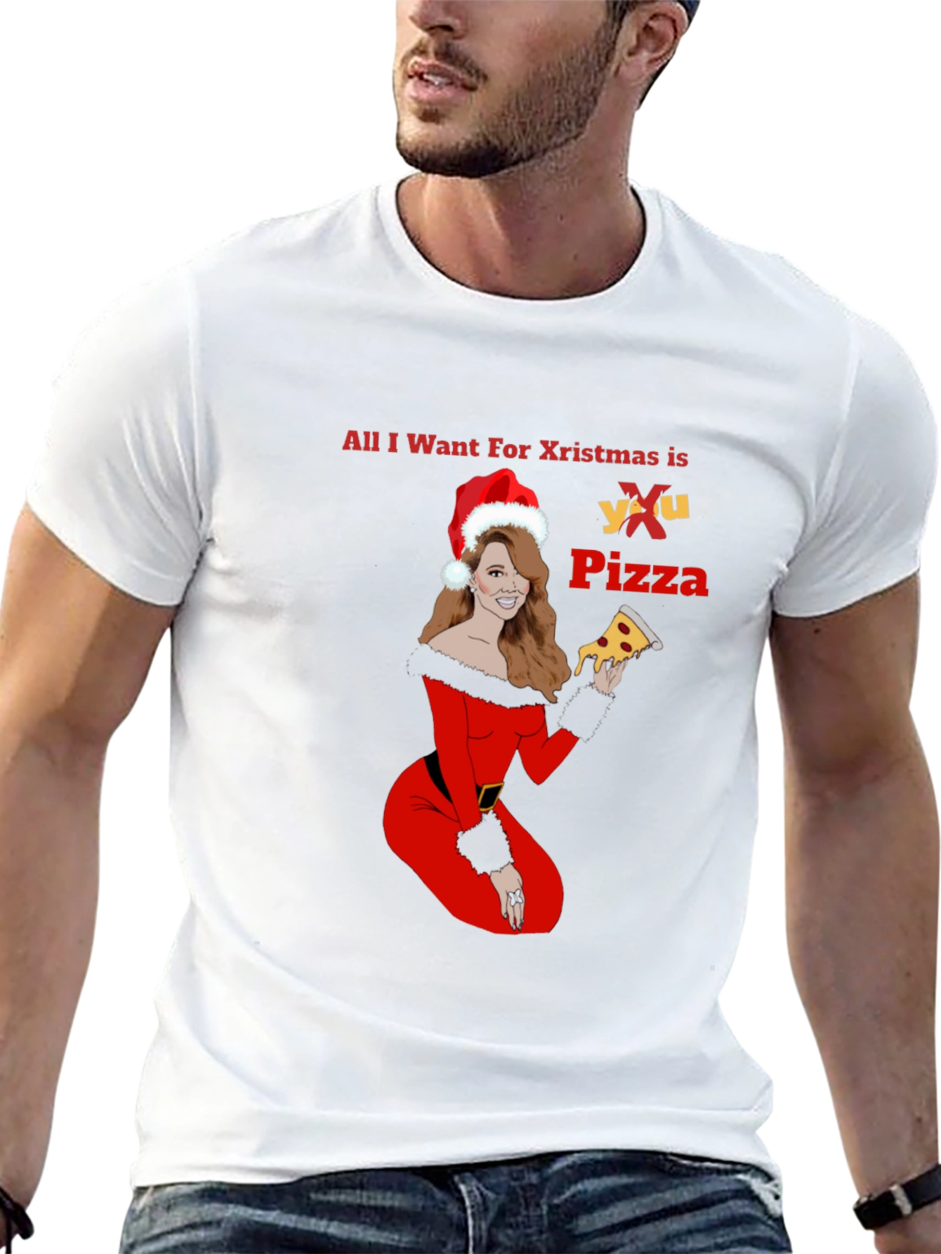 All I Want For Christmas is Pizza T-Shirt