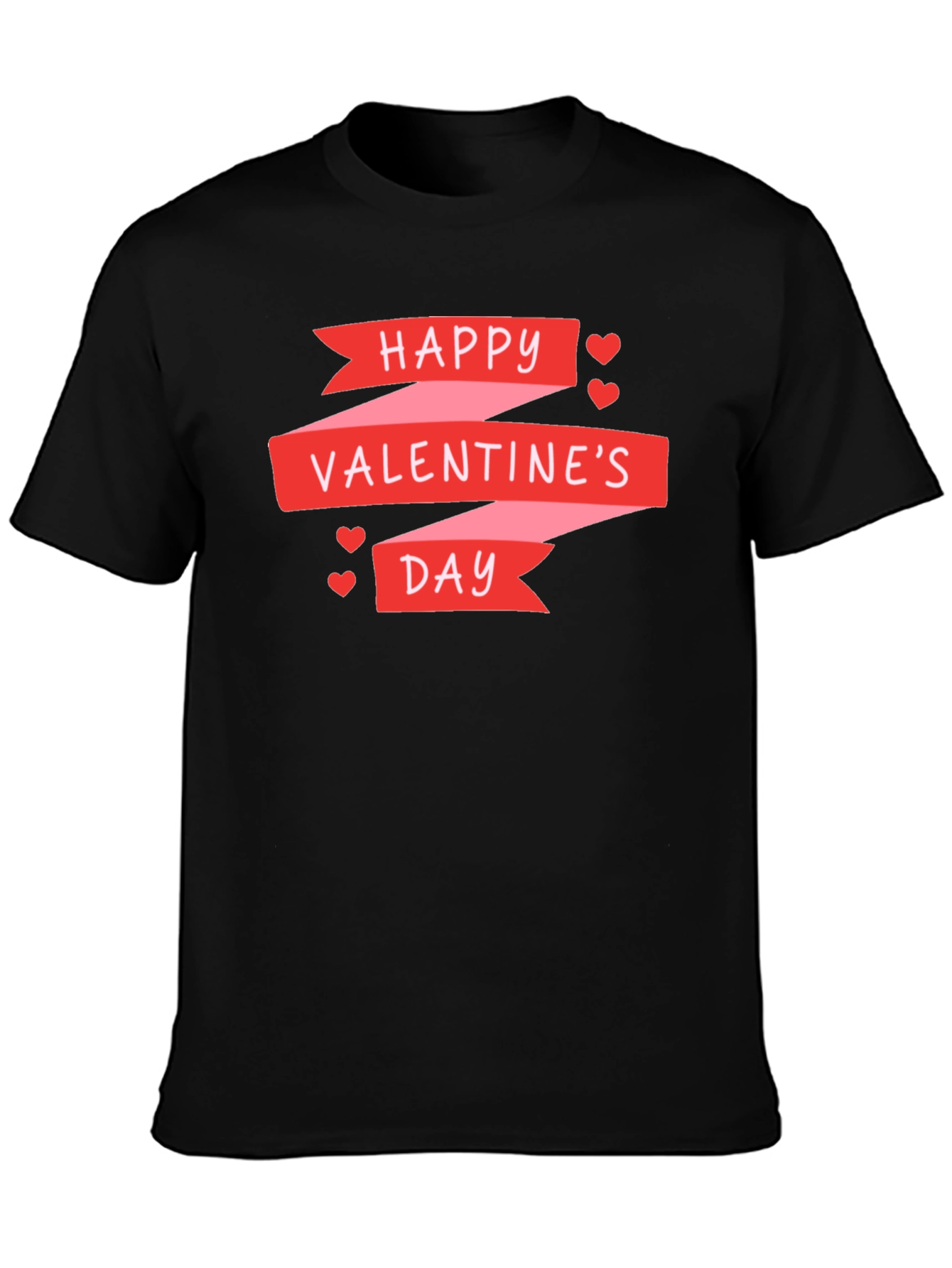 Happy Valentines Day Graphic Tee - Black