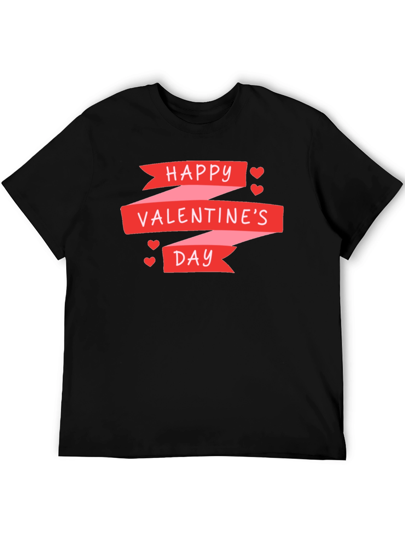 Happy Valentines Day Graphic Tee - Black