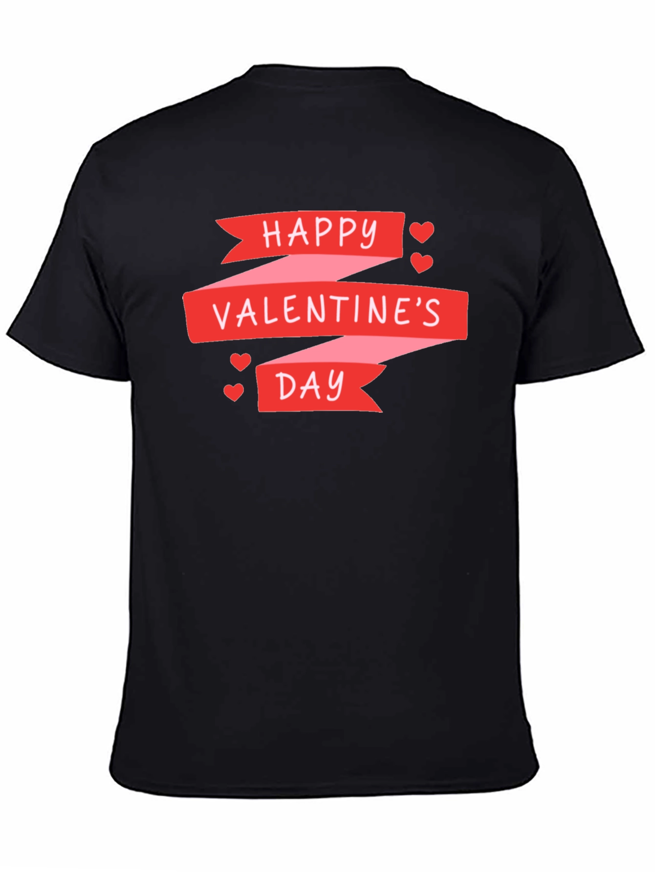 Happy Valentines Day Graphic Tee - Black