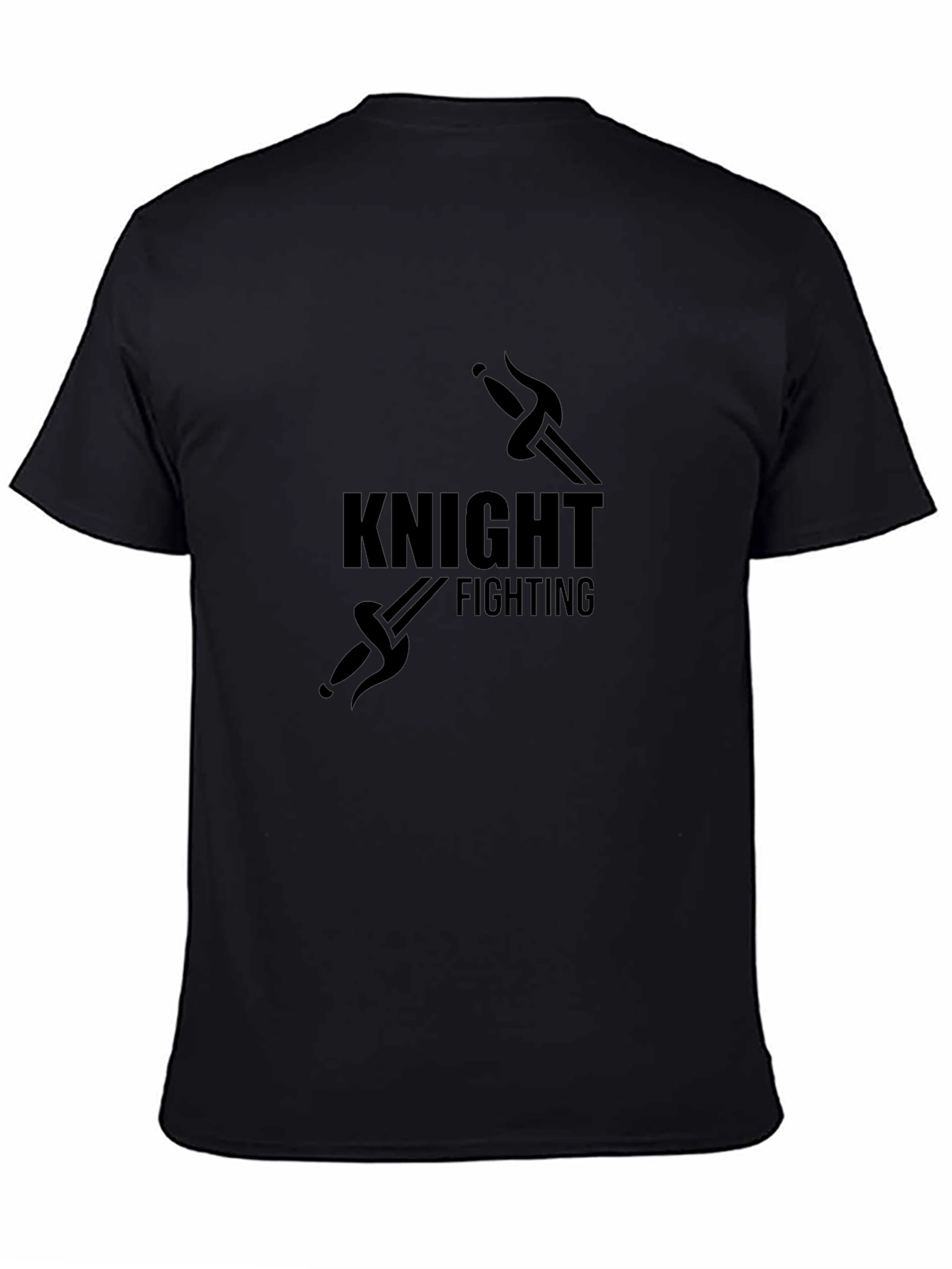 Knight Fighting Graphic T-Shirt - Black