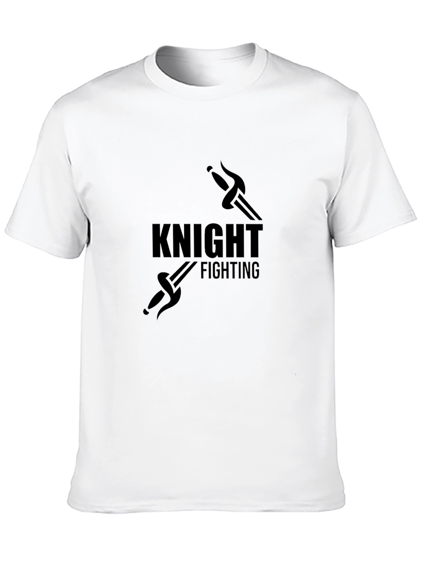 Knight Fighting Graphic T-Shirt - Black