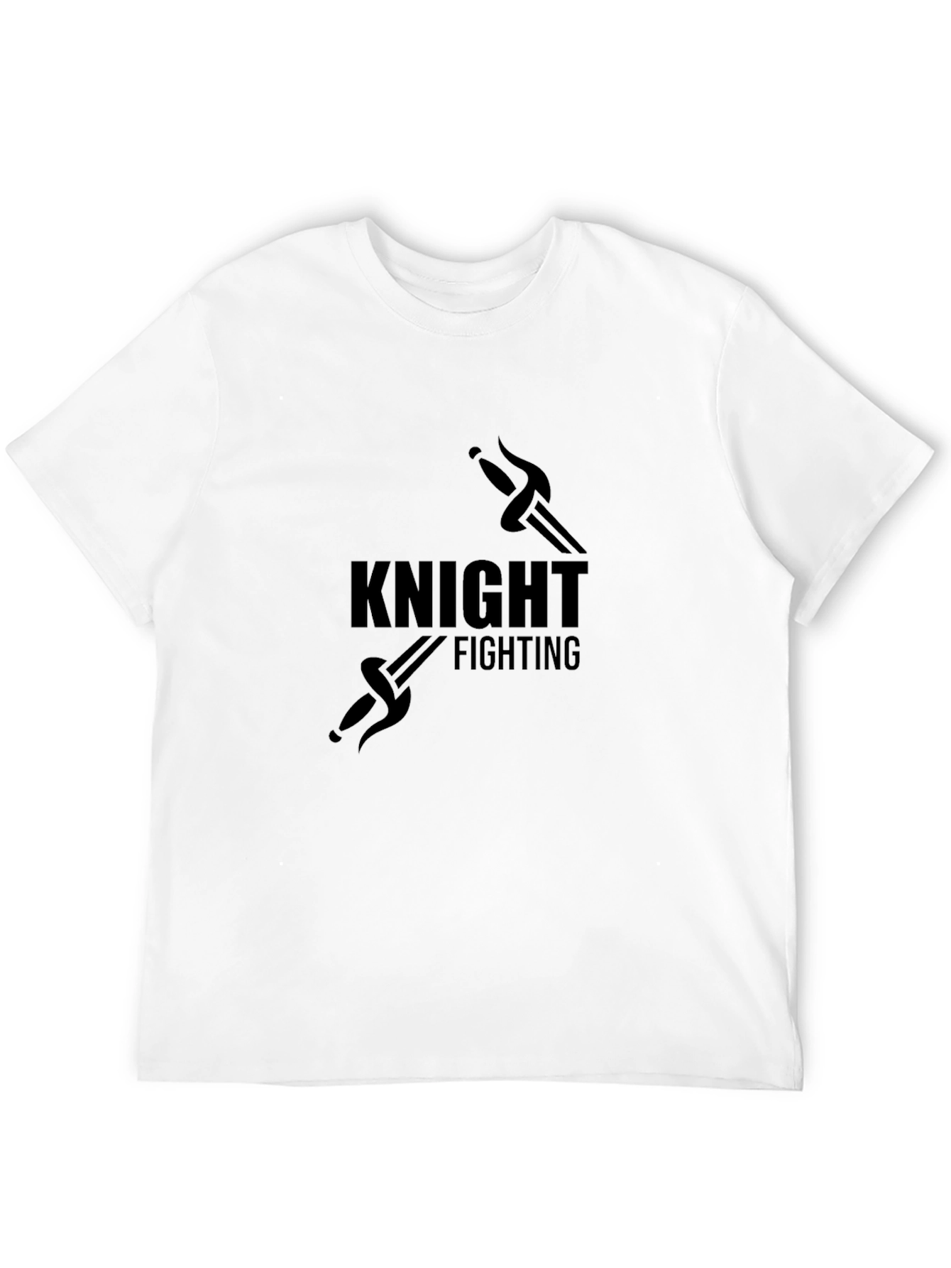 Knight Fighting Graphic T-Shirt - Black