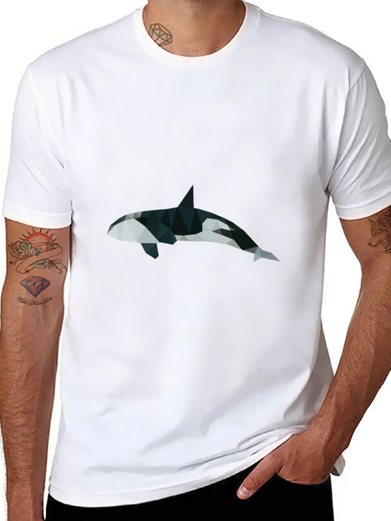Geometric Orca Graphic T-Shirt