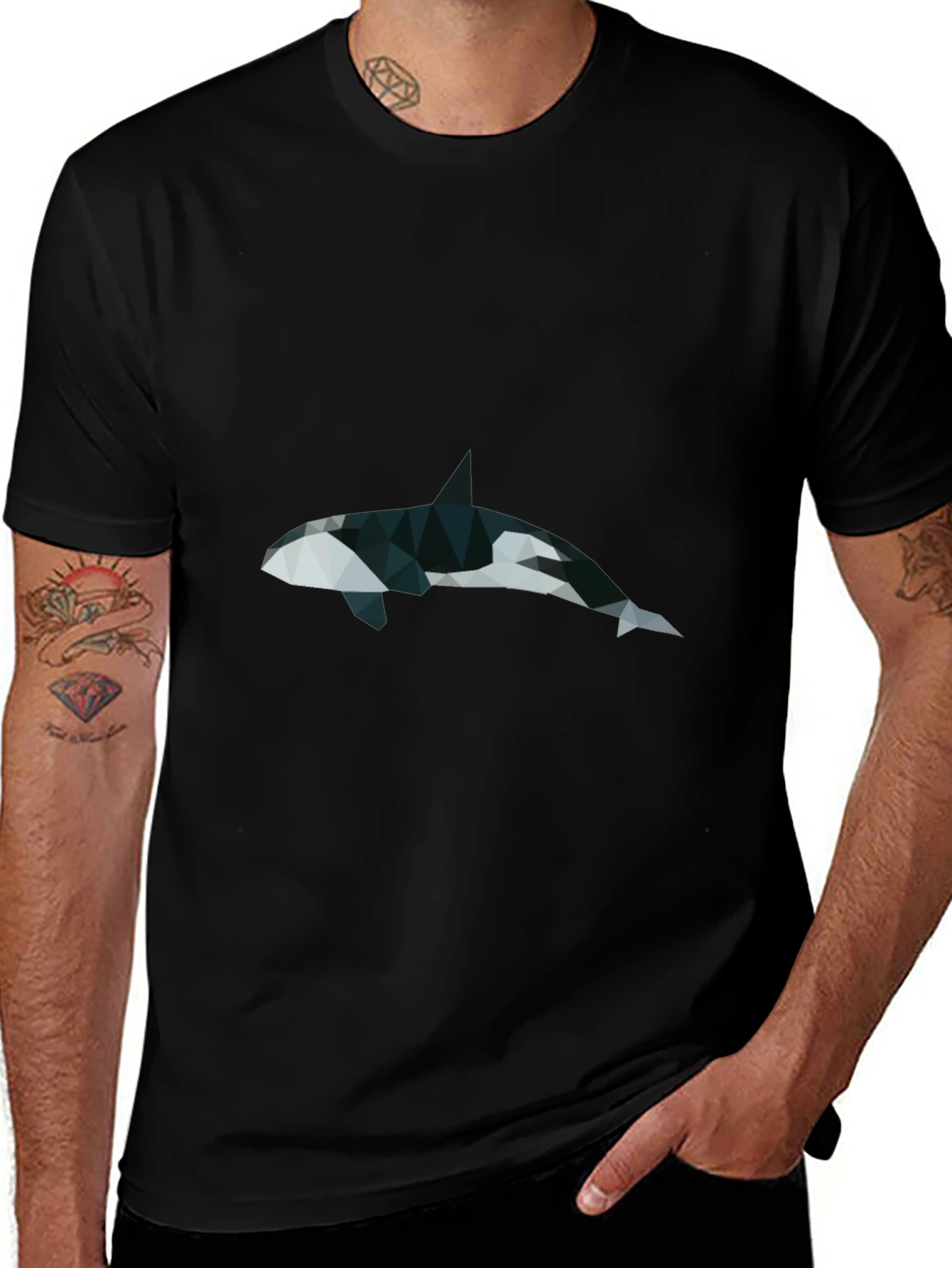 Geometric Orca Graphic T-Shirt
