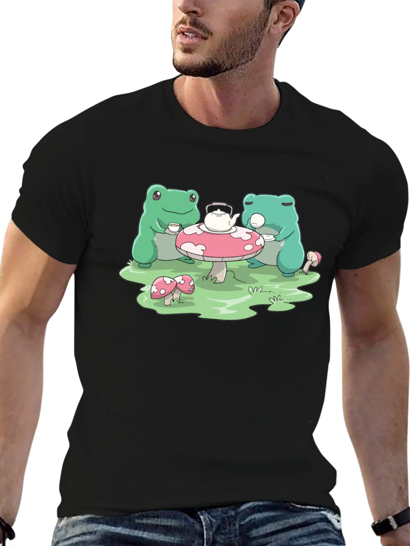 Frog Tea Party Graphic Tee - Cute Toad T-Shirt