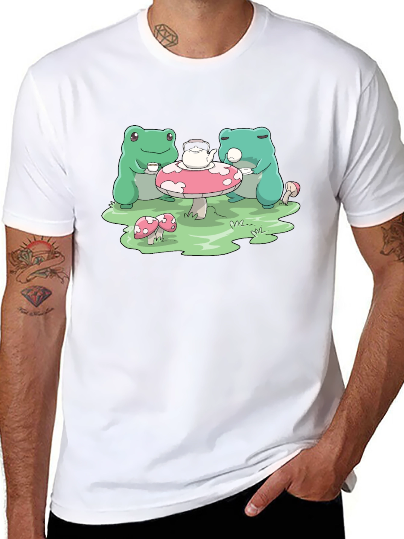 Frog Tea Party Graphic Tee - Cute Toad T-Shirt
