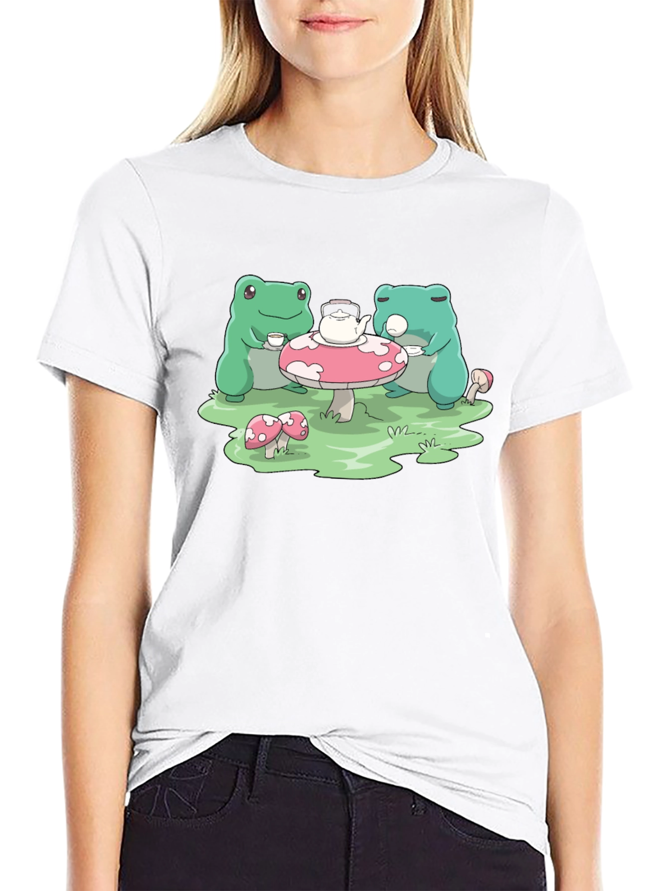 Frog Tea Party Graphic Tee - Cute Toad T-Shirt