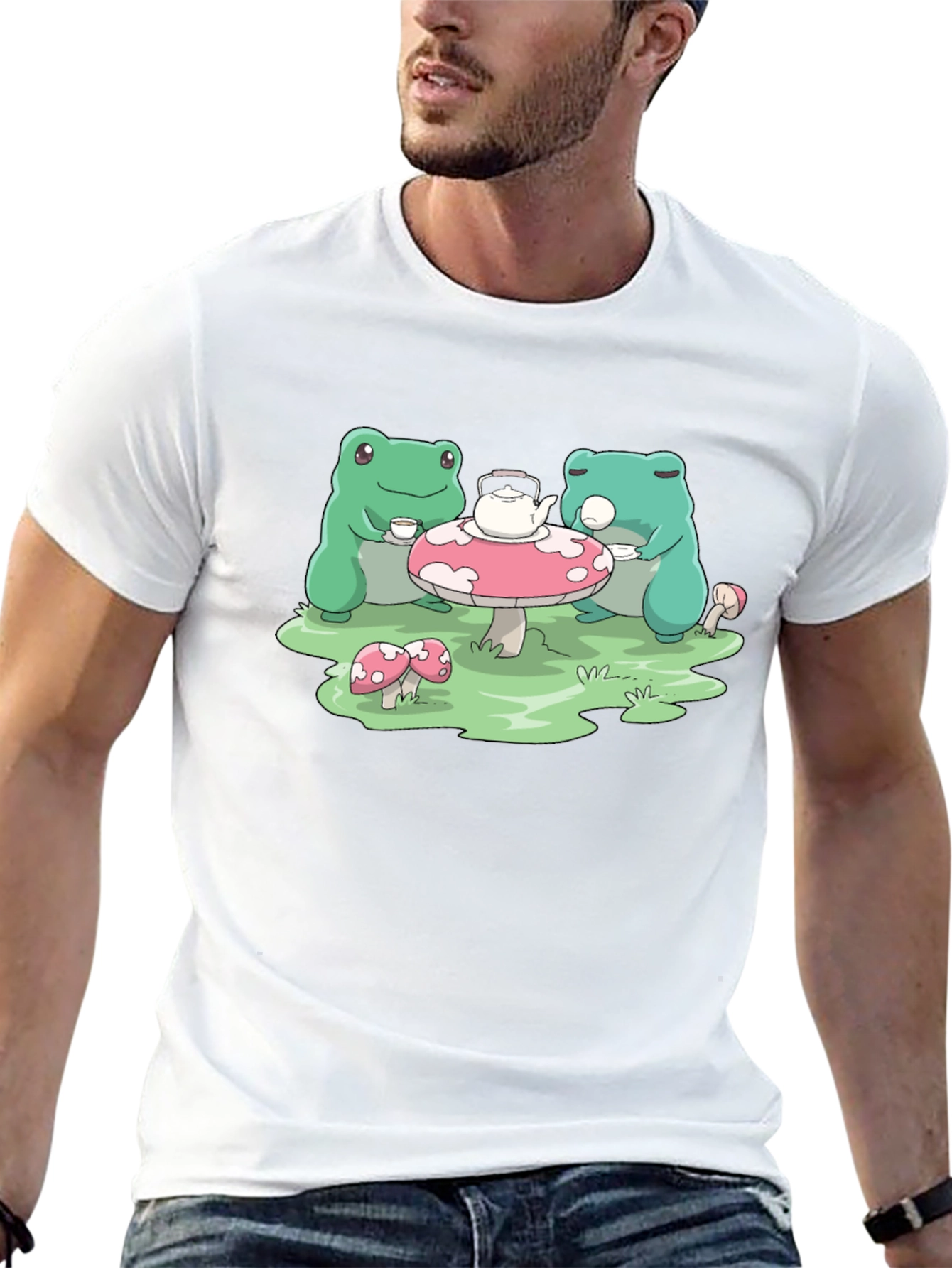 Frog Tea Party Graphic Tee - Cute Toad T-Shirt