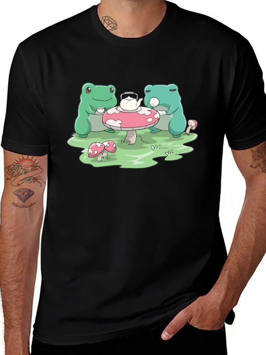 Frog Tea Party Graphic Tee - Cute Toad T-Shirt