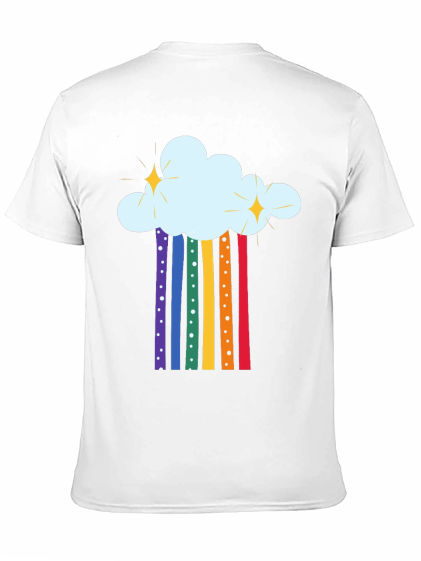 Rainbow Cloud Graphic Tee - Black Cotton T-Shirt