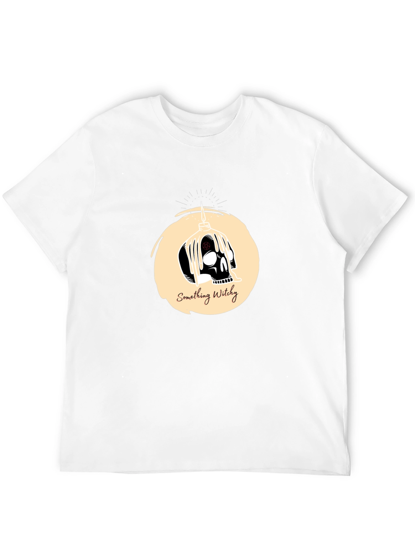 Something Witchy Skull Graphic Tee - Black