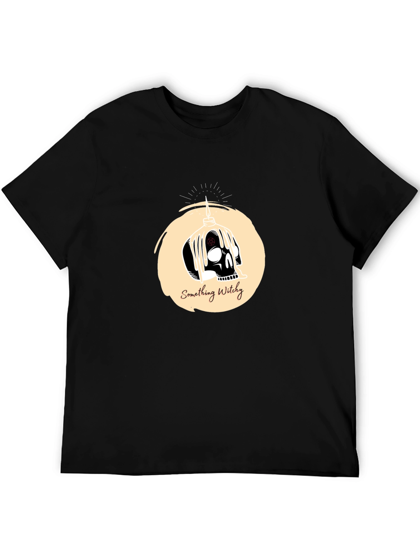 Something Witchy Skull Graphic Tee - Black