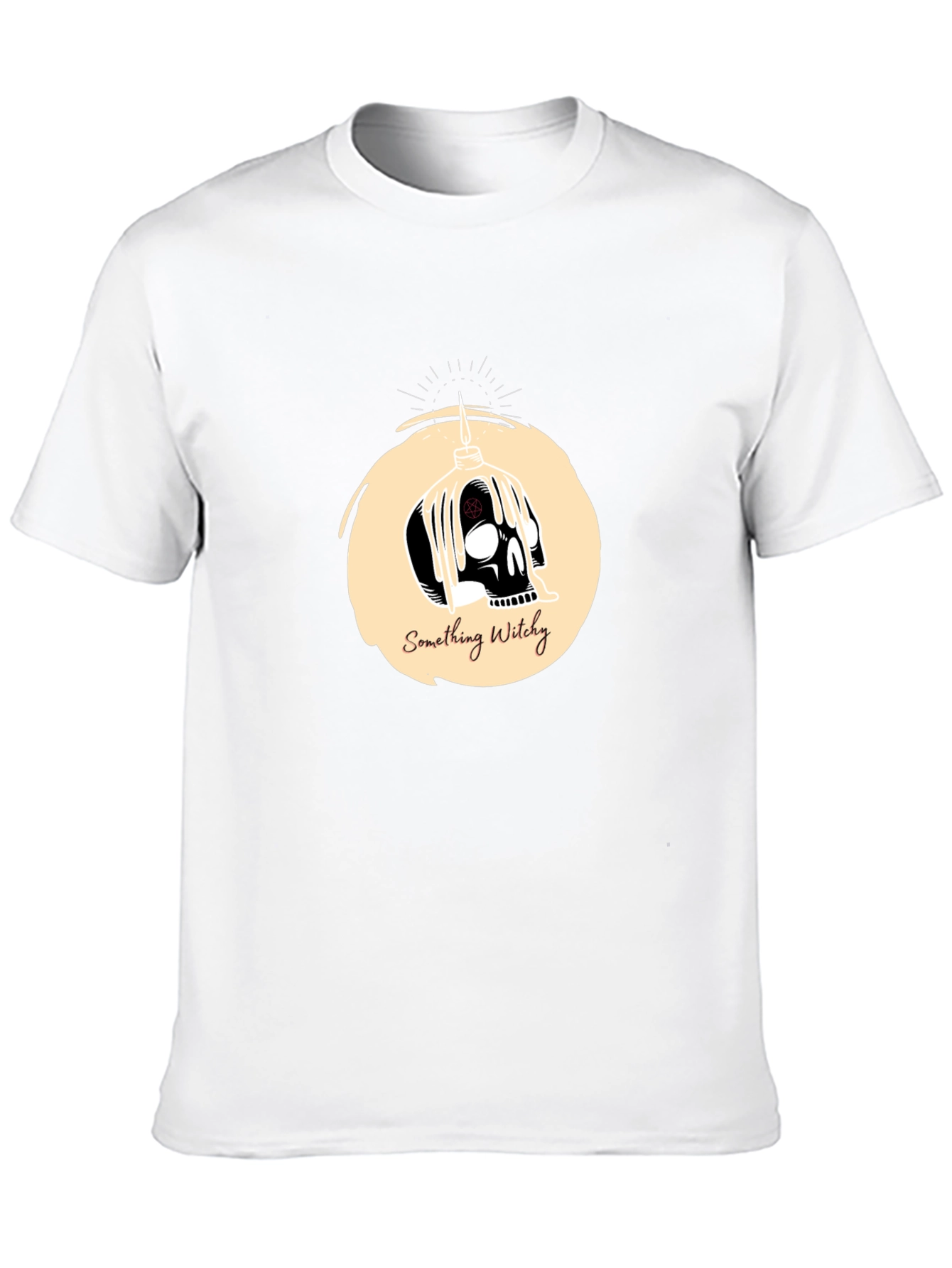 Something Witchy Skull Graphic Tee - Black
