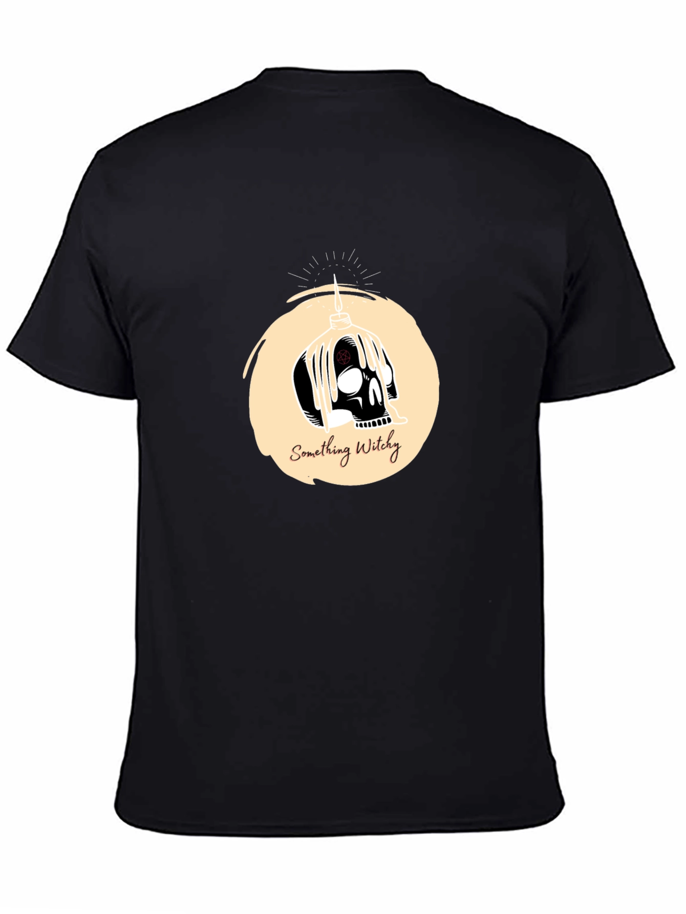 Something Witchy Skull Graphic Tee - Black