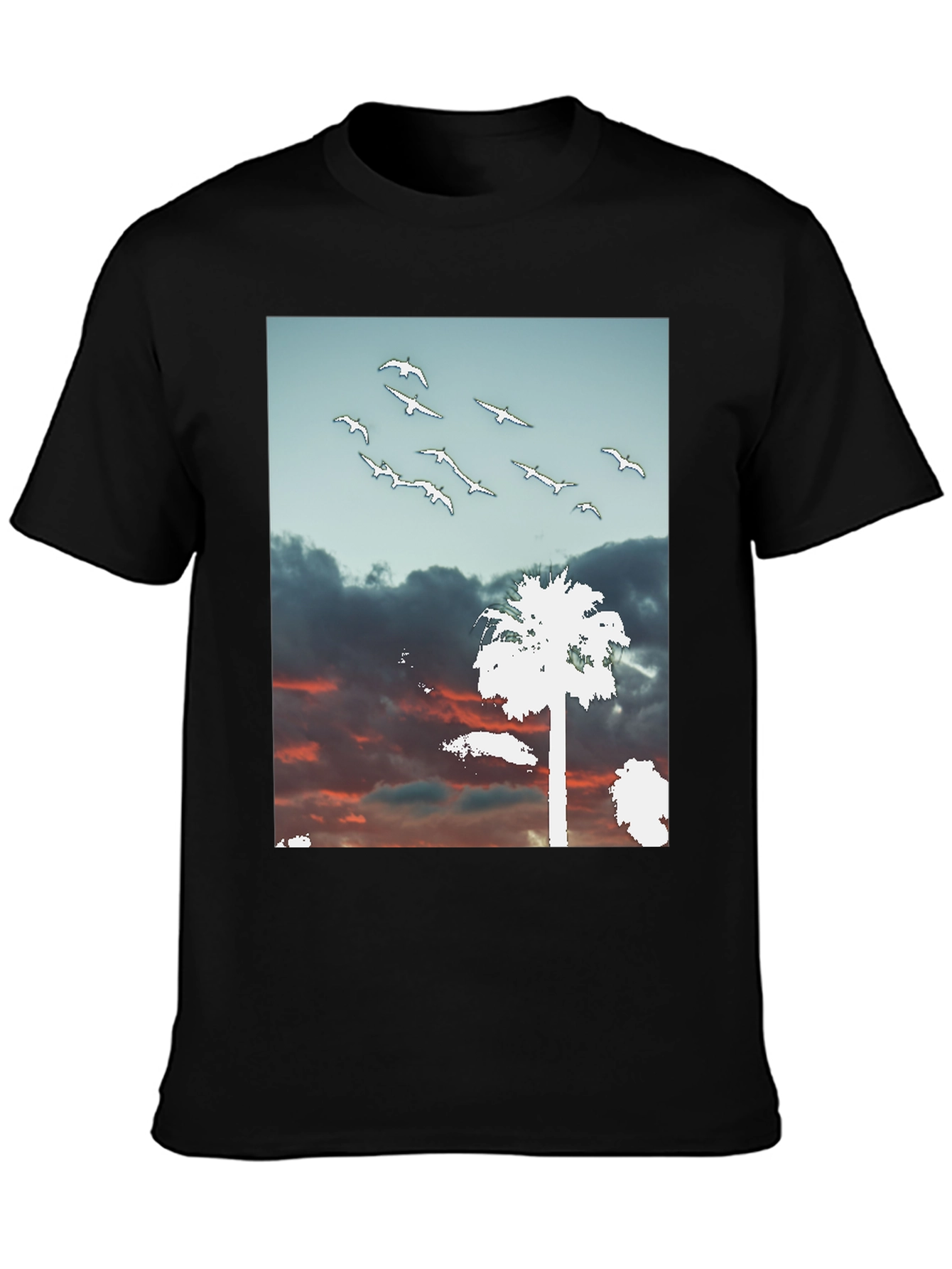 Sunset Palm Tree Graphic T-Shirt
