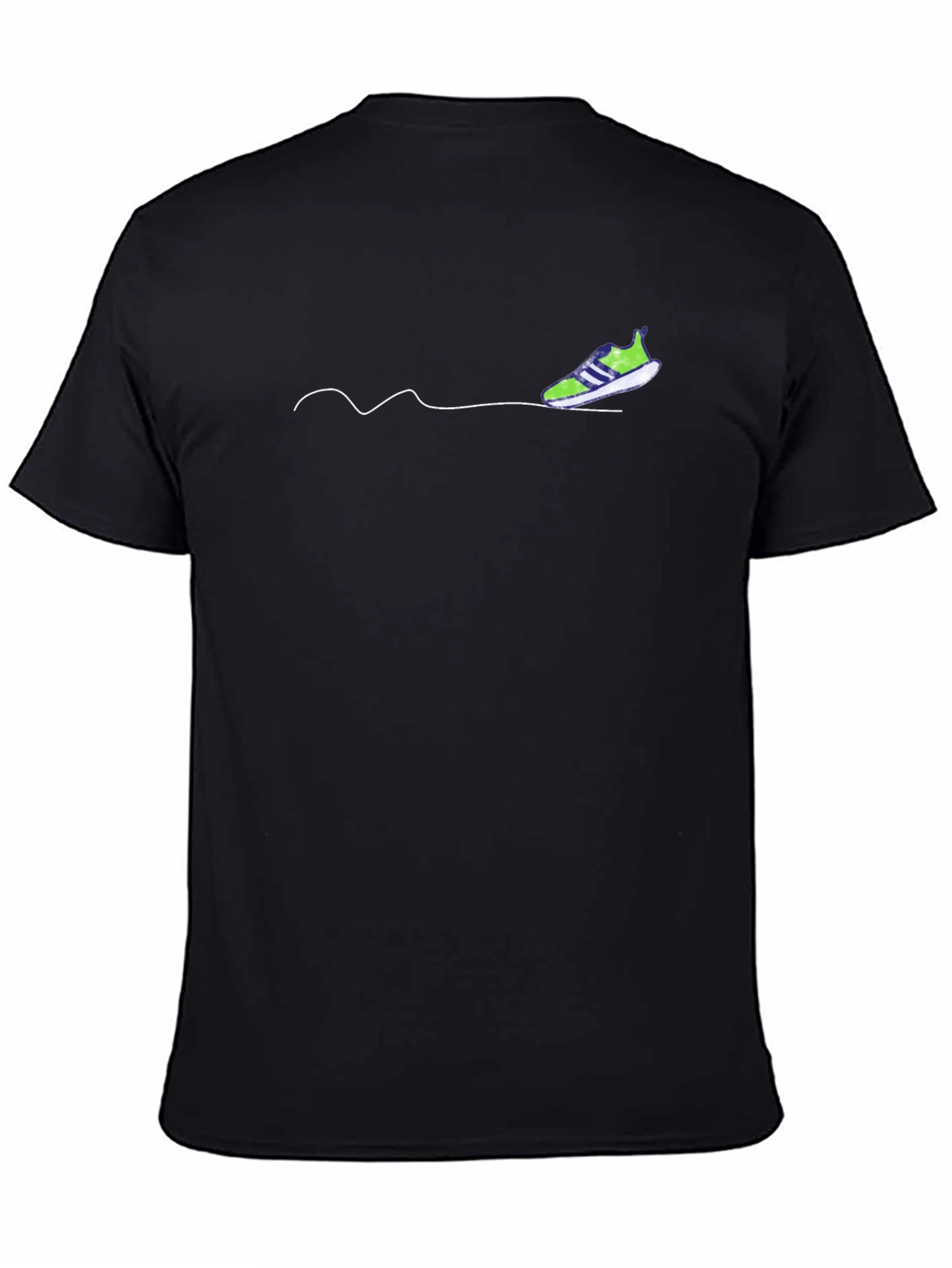 Cool Graphic Tee - Black with Running Shoe Design