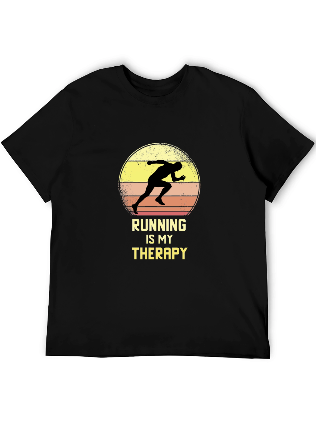 Running Is My Therapy T-Shirt - Black
