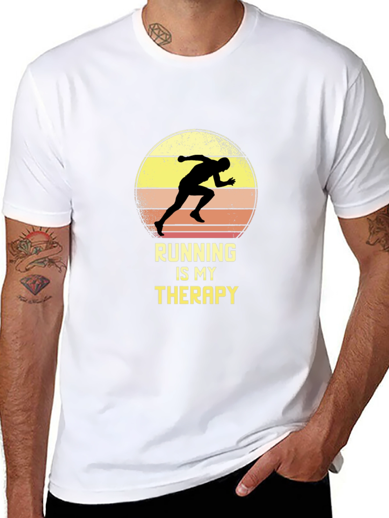 Running Is My Therapy T-Shirt - Black