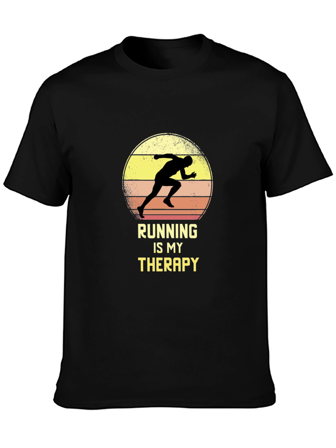 Running Is My Therapy T-Shirt - Black