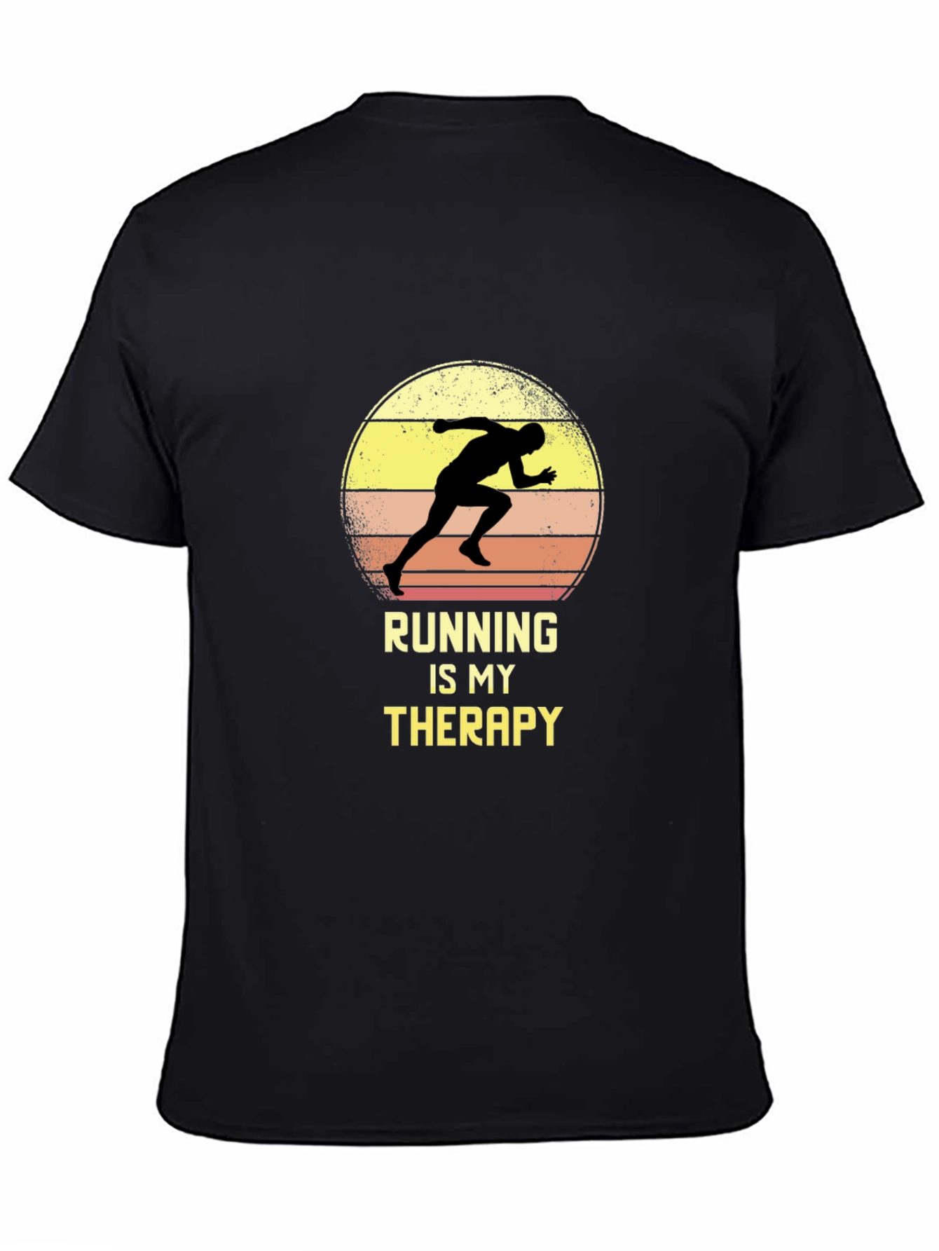 Running Is My Therapy T-Shirt - Black