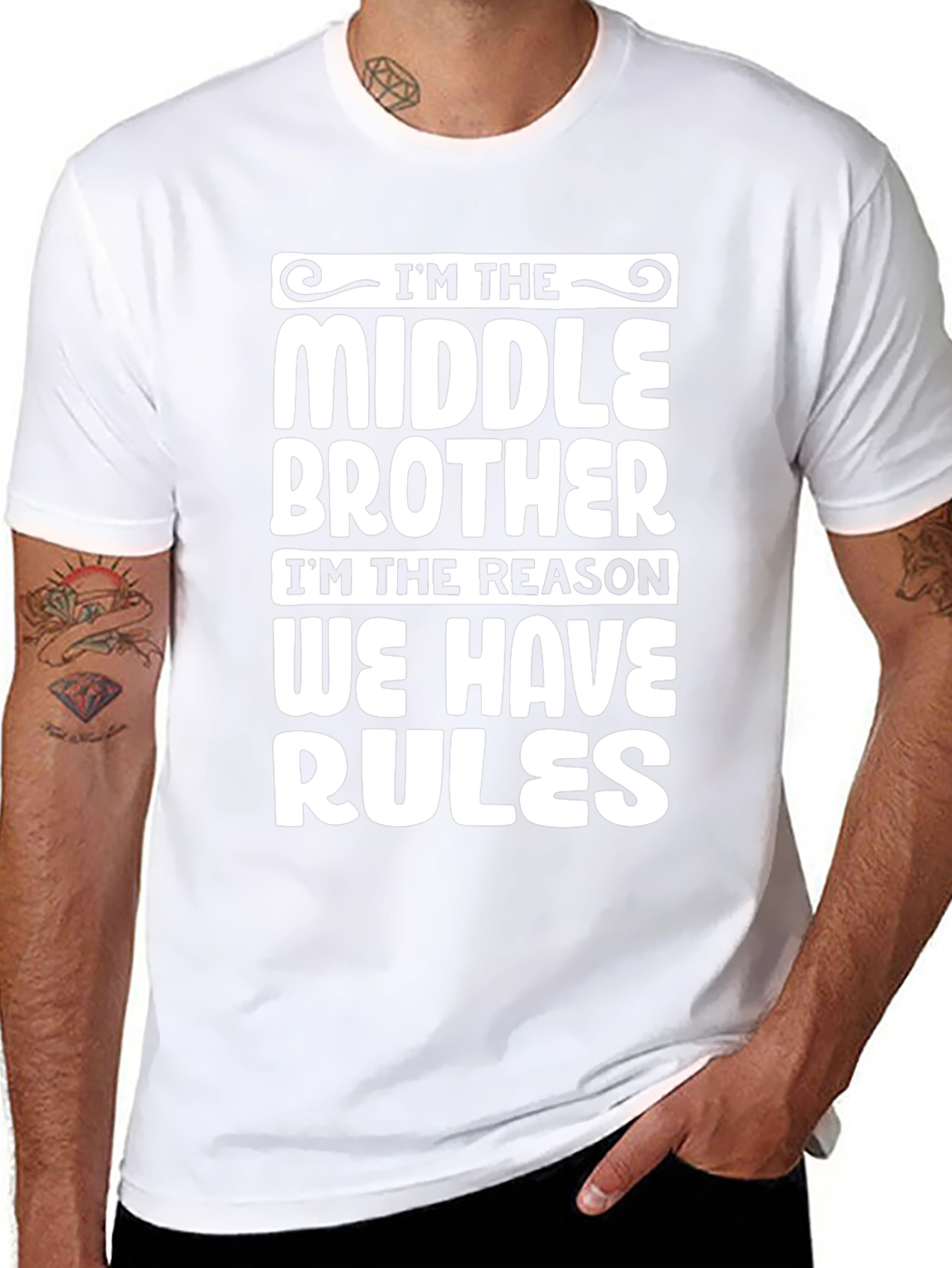 Middle Brother Rules T-Shirt - Funny Sibling Humor