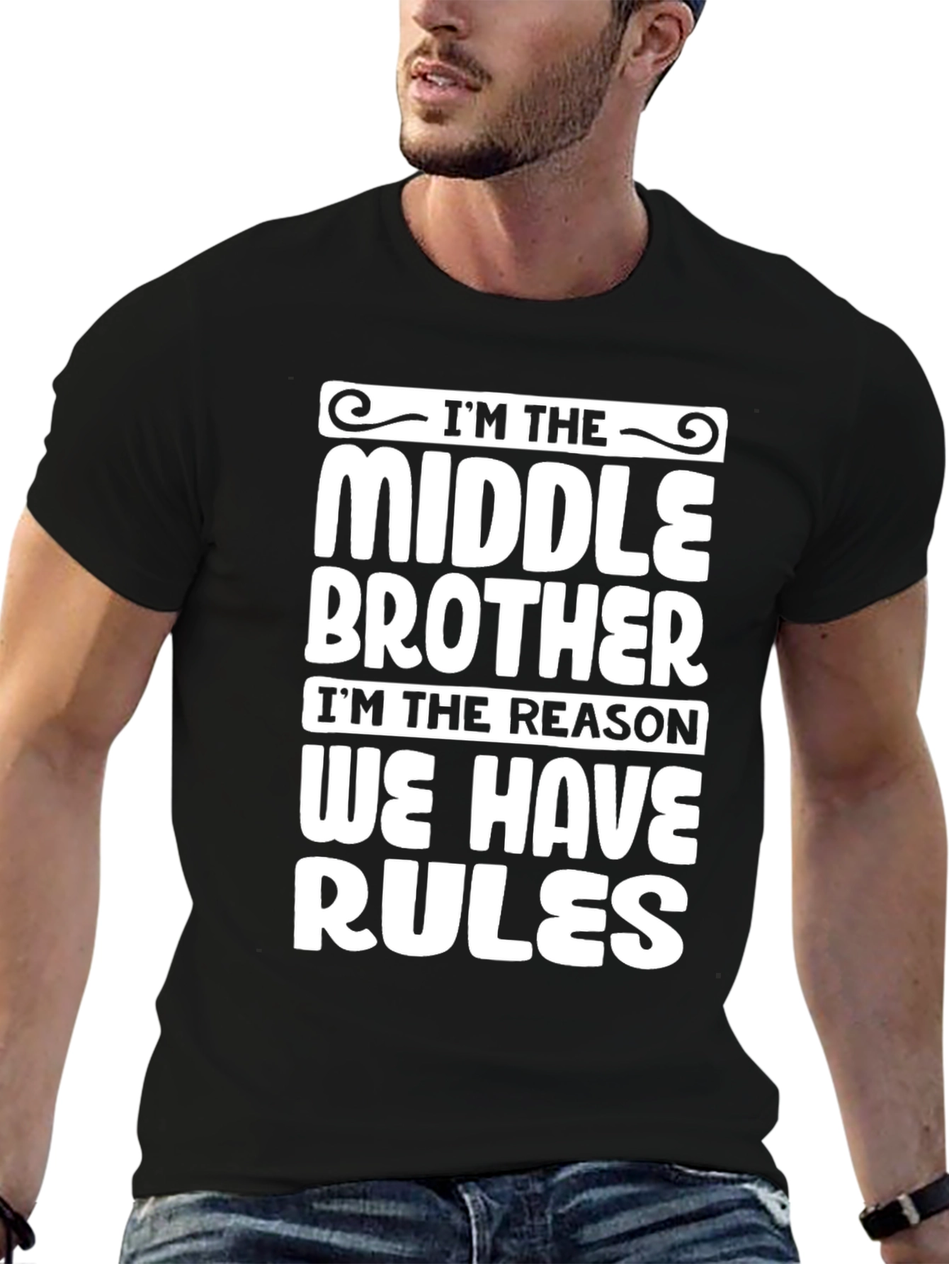 Middle Brother Rules T-Shirt - Funny Sibling Humor
