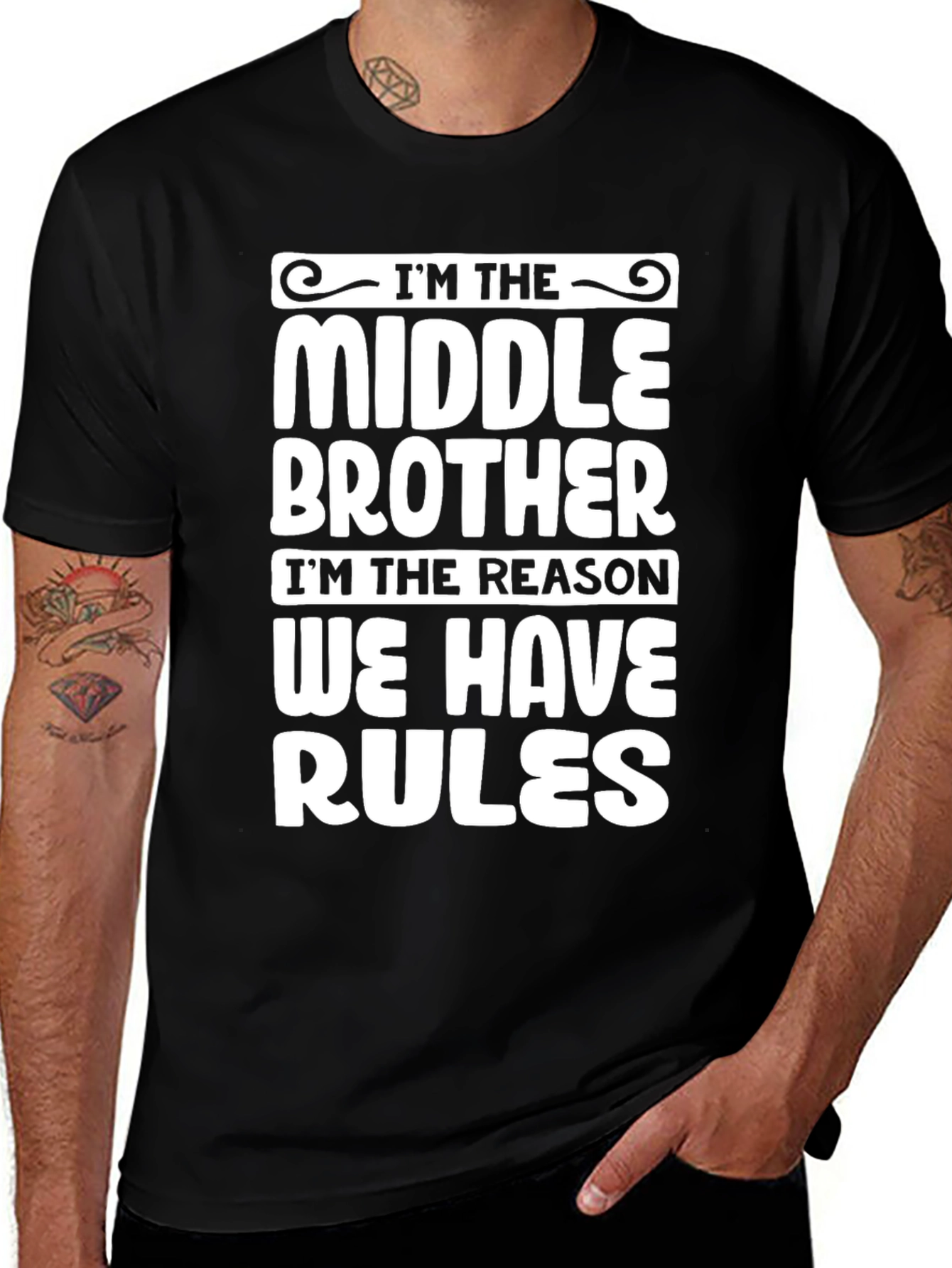 Middle Brother Rules T-Shirt - Funny Sibling Humor