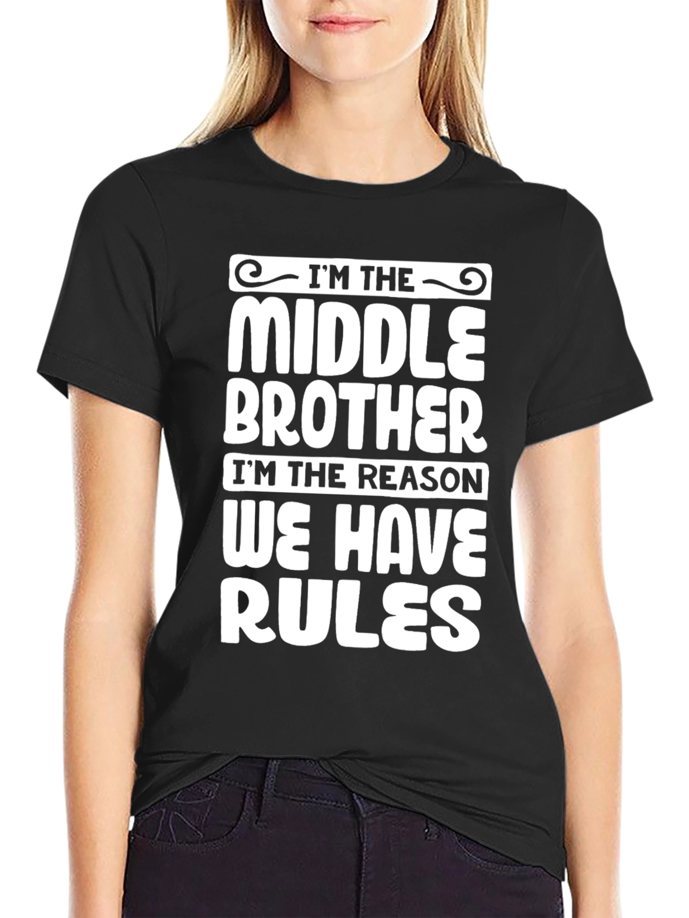 Middle Brother Rules T-Shirt - Funny Sibling Humor