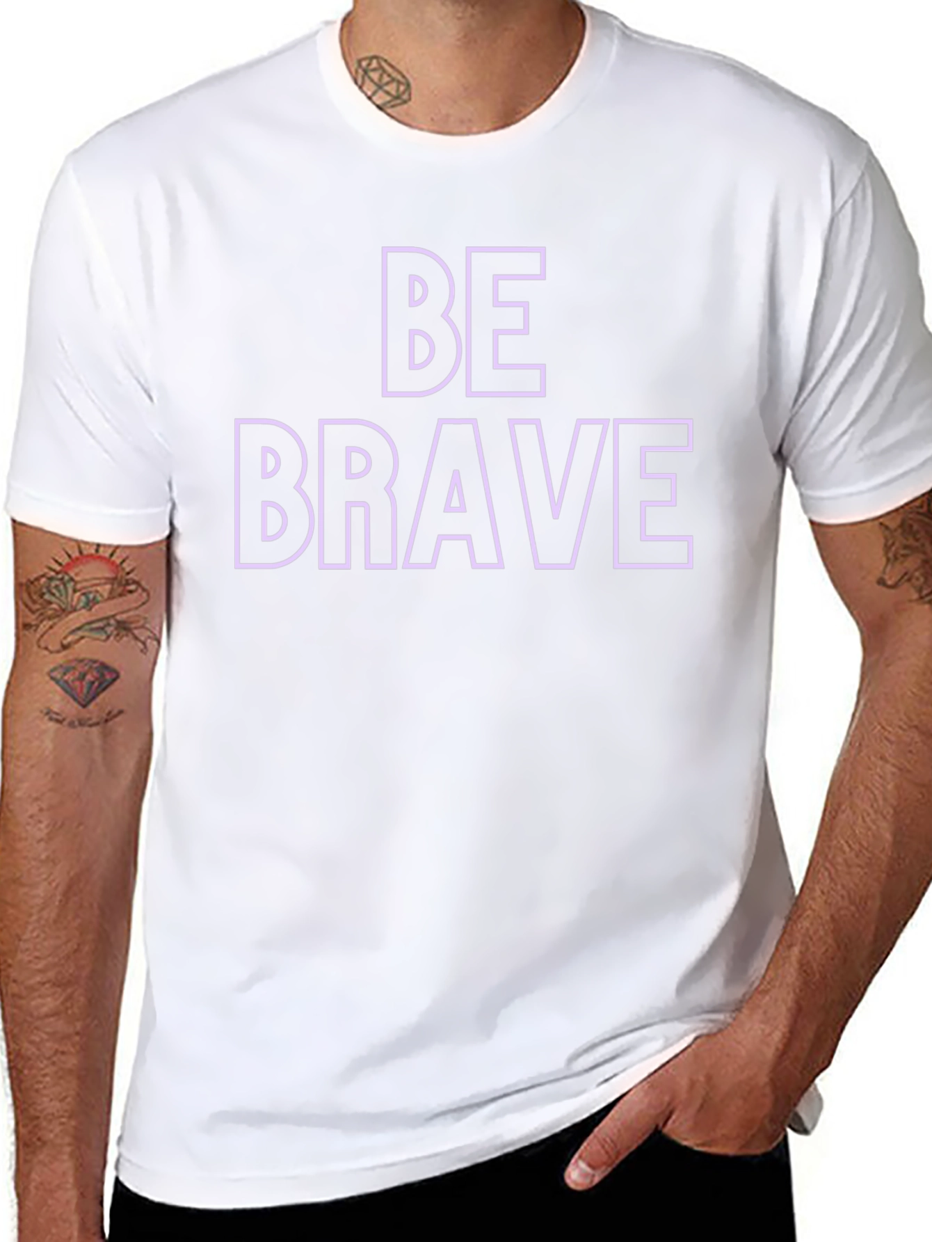 Be Brave Graphic Print Crew Neck T-Shirt