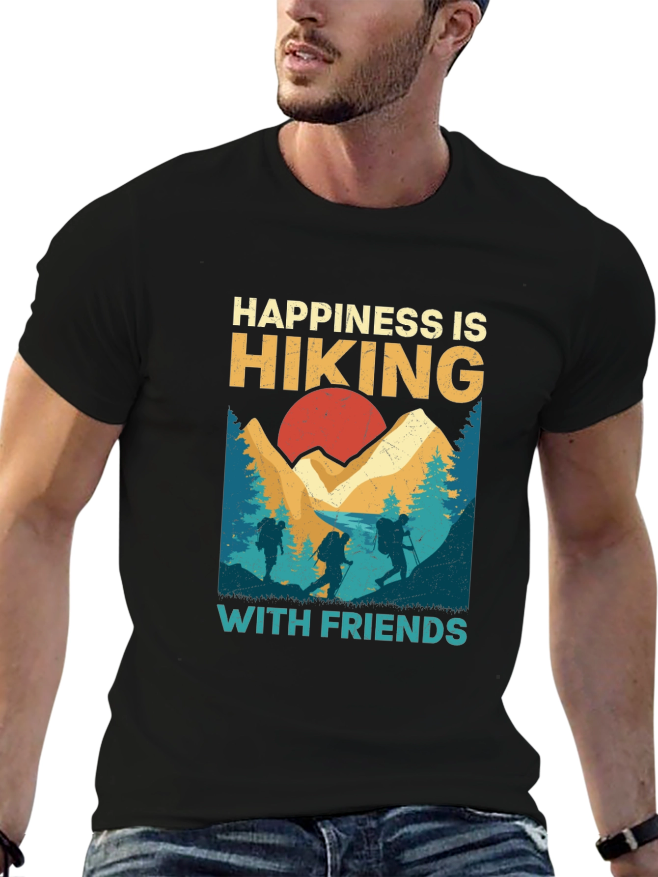 Happiness is Hiking with Friends Graphic Tee