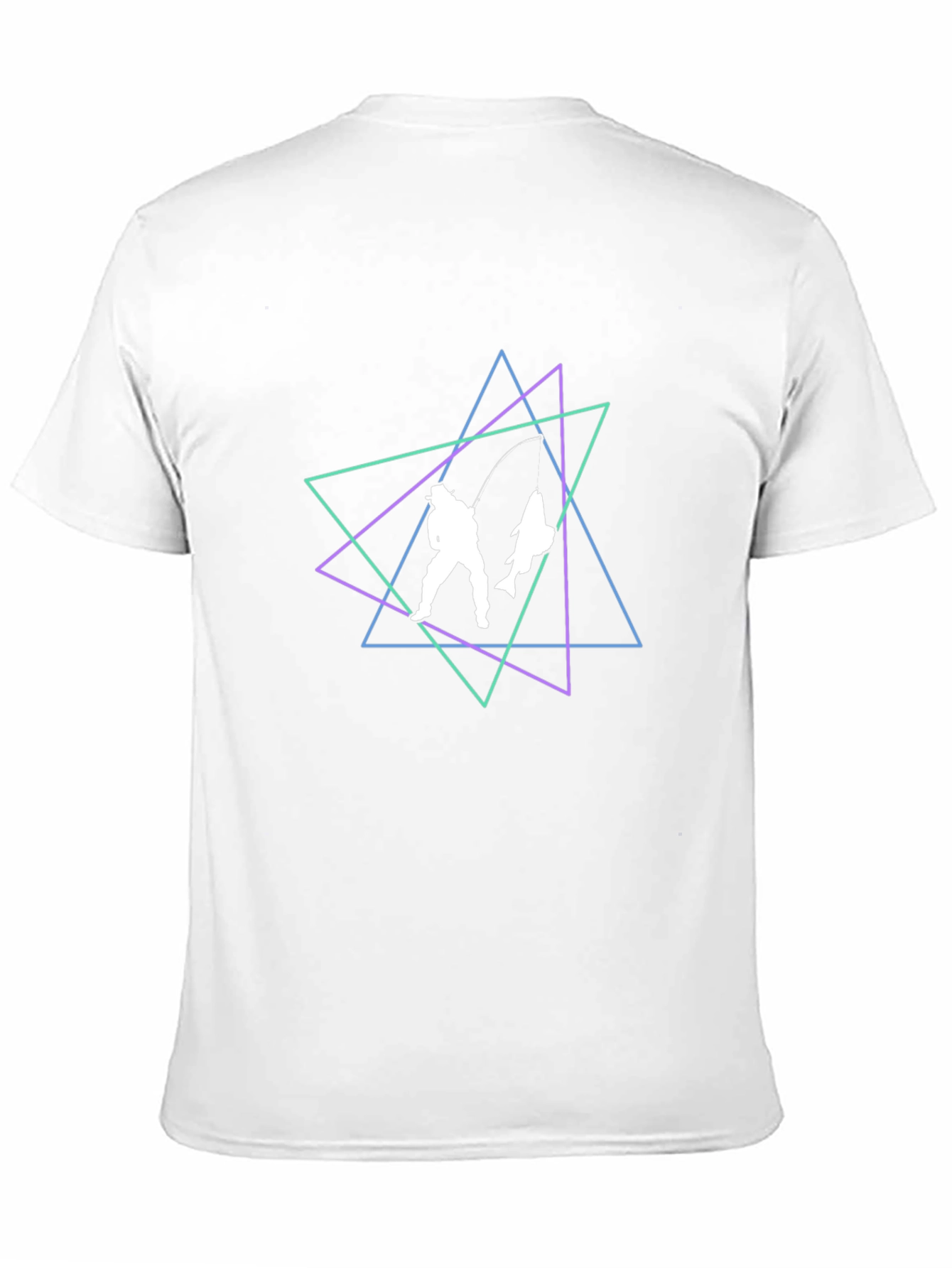 Geometric Fishing T-Shirt - Black Cotton Blend