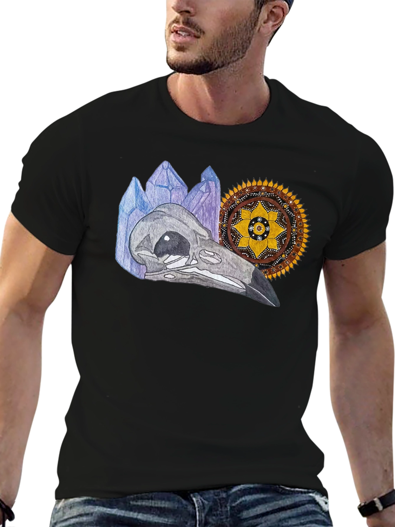 Mystic Skull Graphic Tee - Black