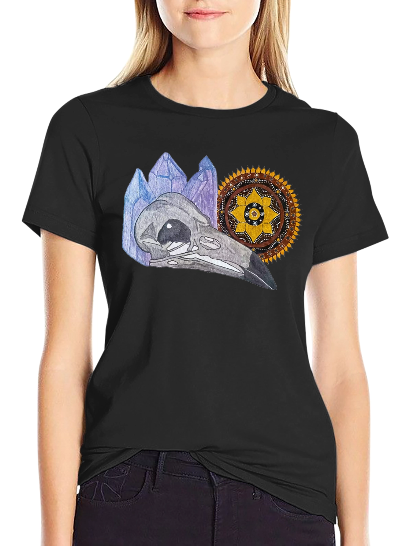 Mystic Skull Graphic Tee - Black