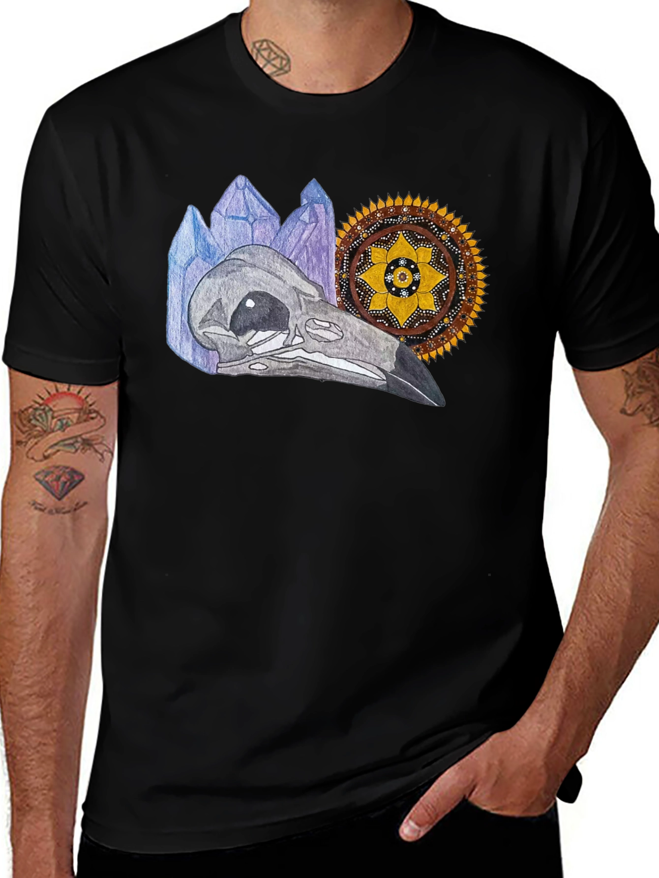 Mystic Skull Graphic Tee - Black