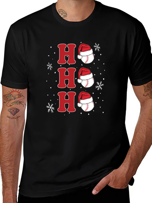 Festive Baseball Santa Hat Tee