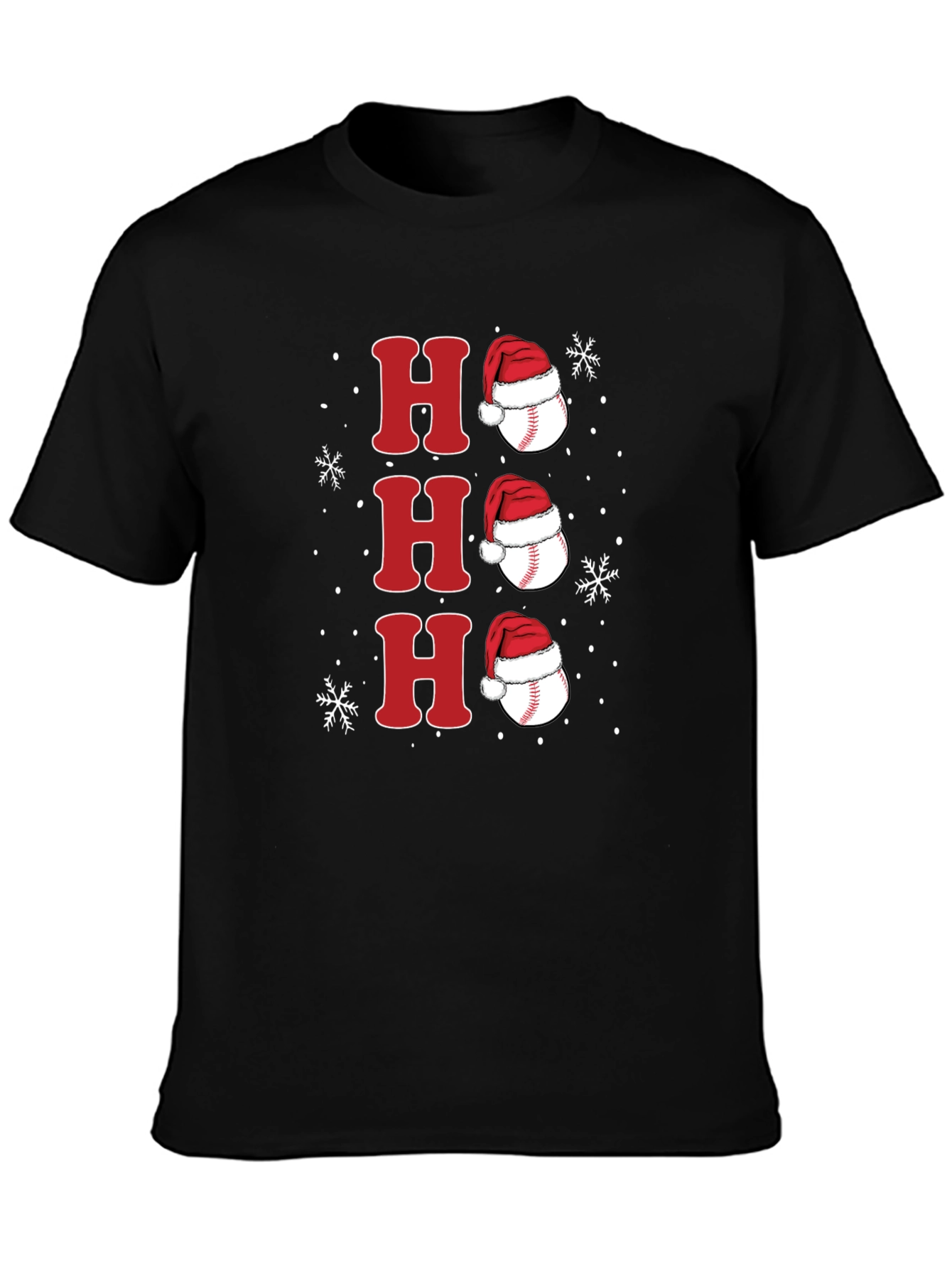Festive Baseball Santa Hat Tee