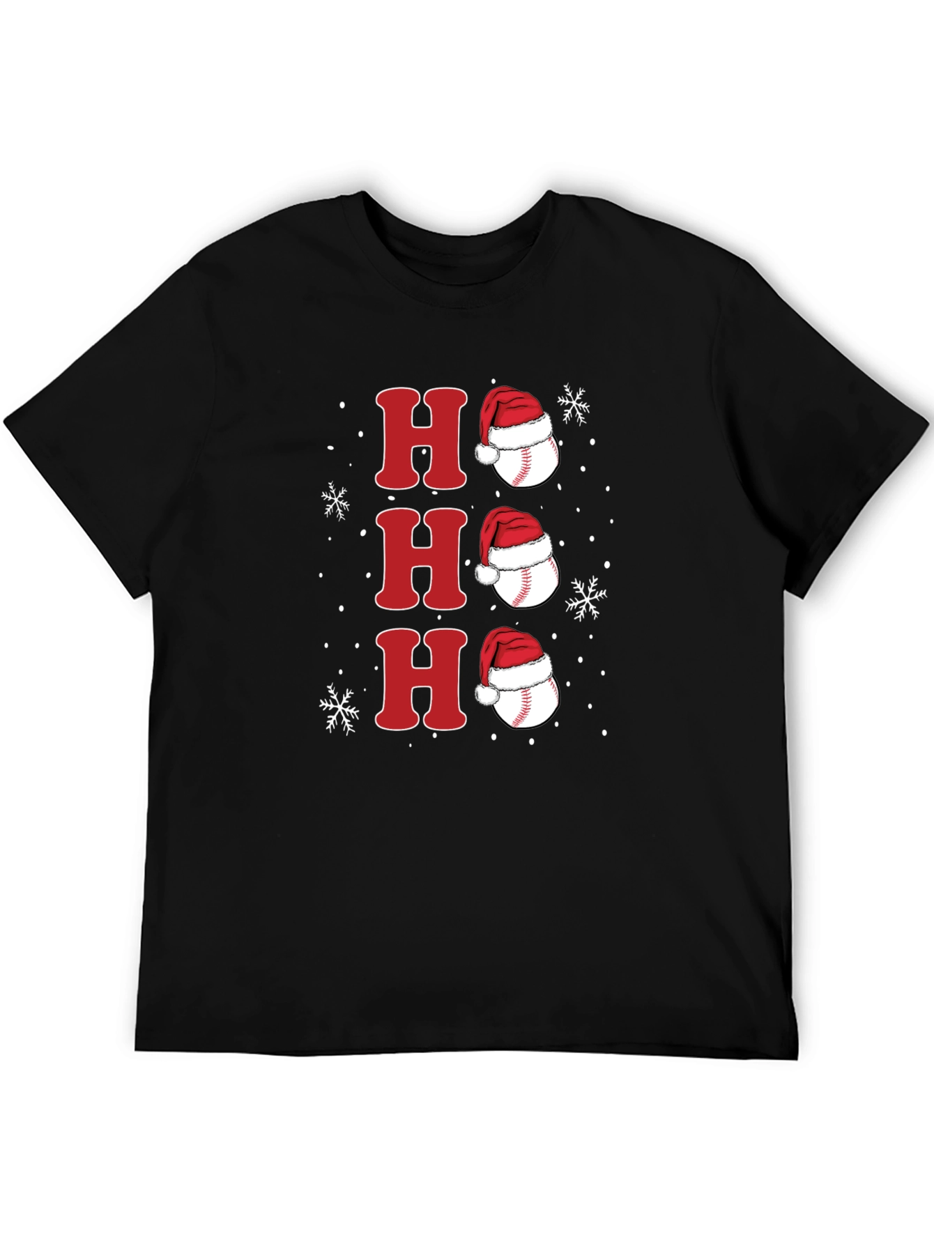 Festive Baseball Santa Hat Tee