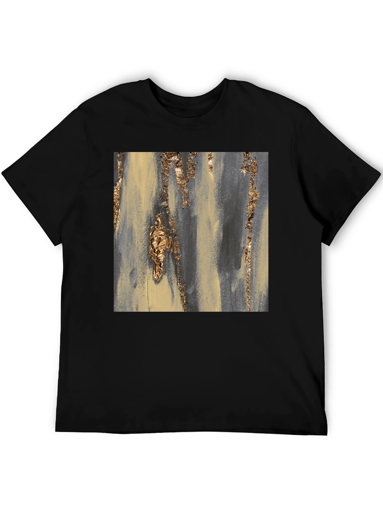 Abstract Gold Accent Black Tee