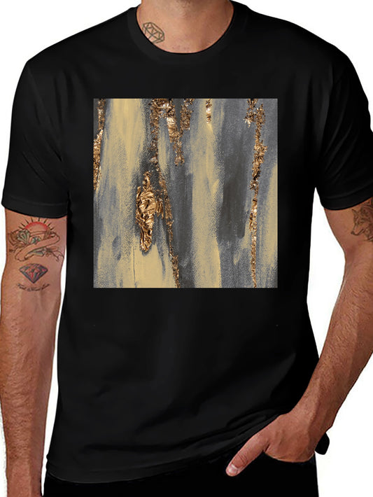 Abstract Gold Accent Black Tee
