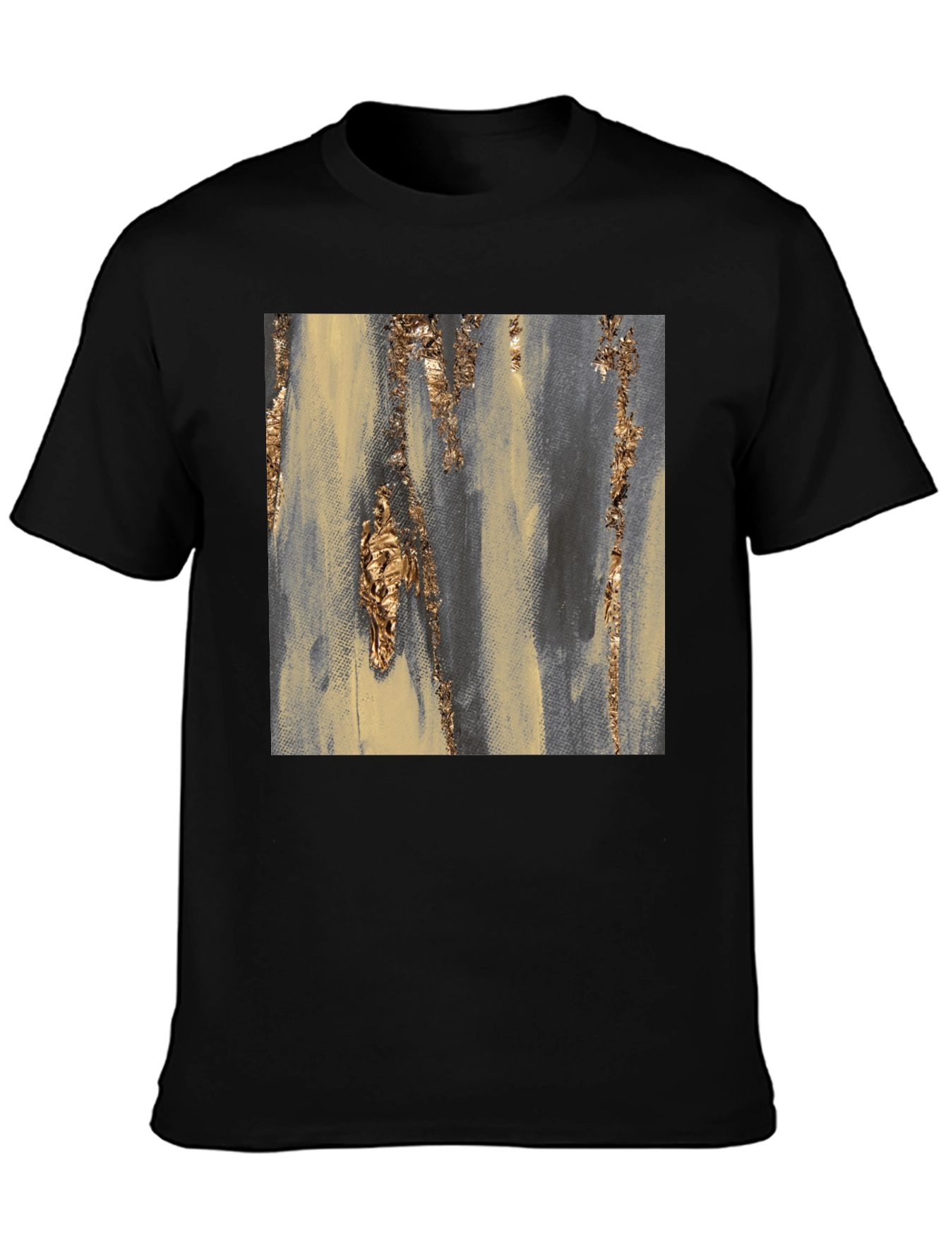 Abstract Gold Accent Black Tee