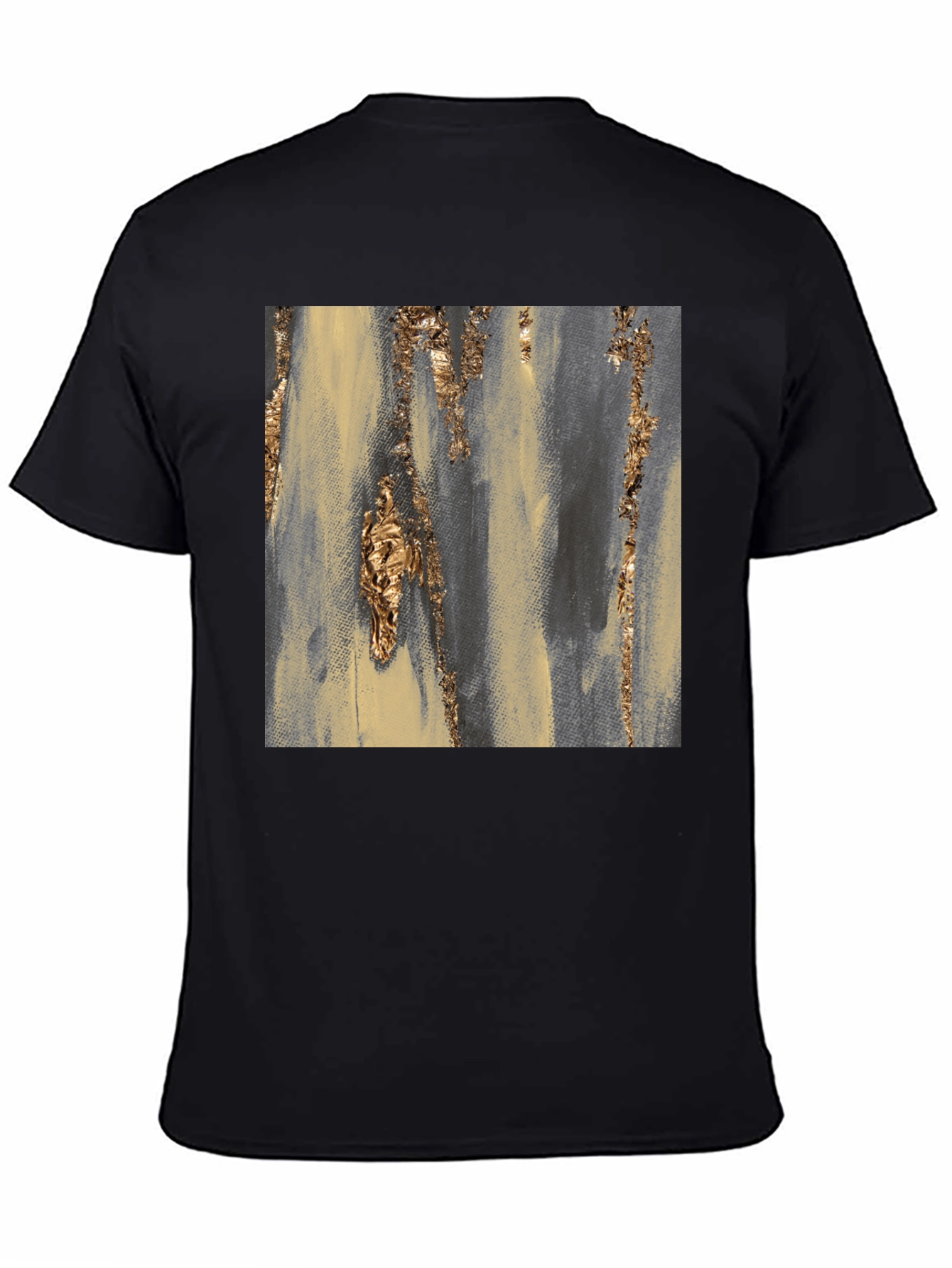 Abstract Gold Accent Black Tee