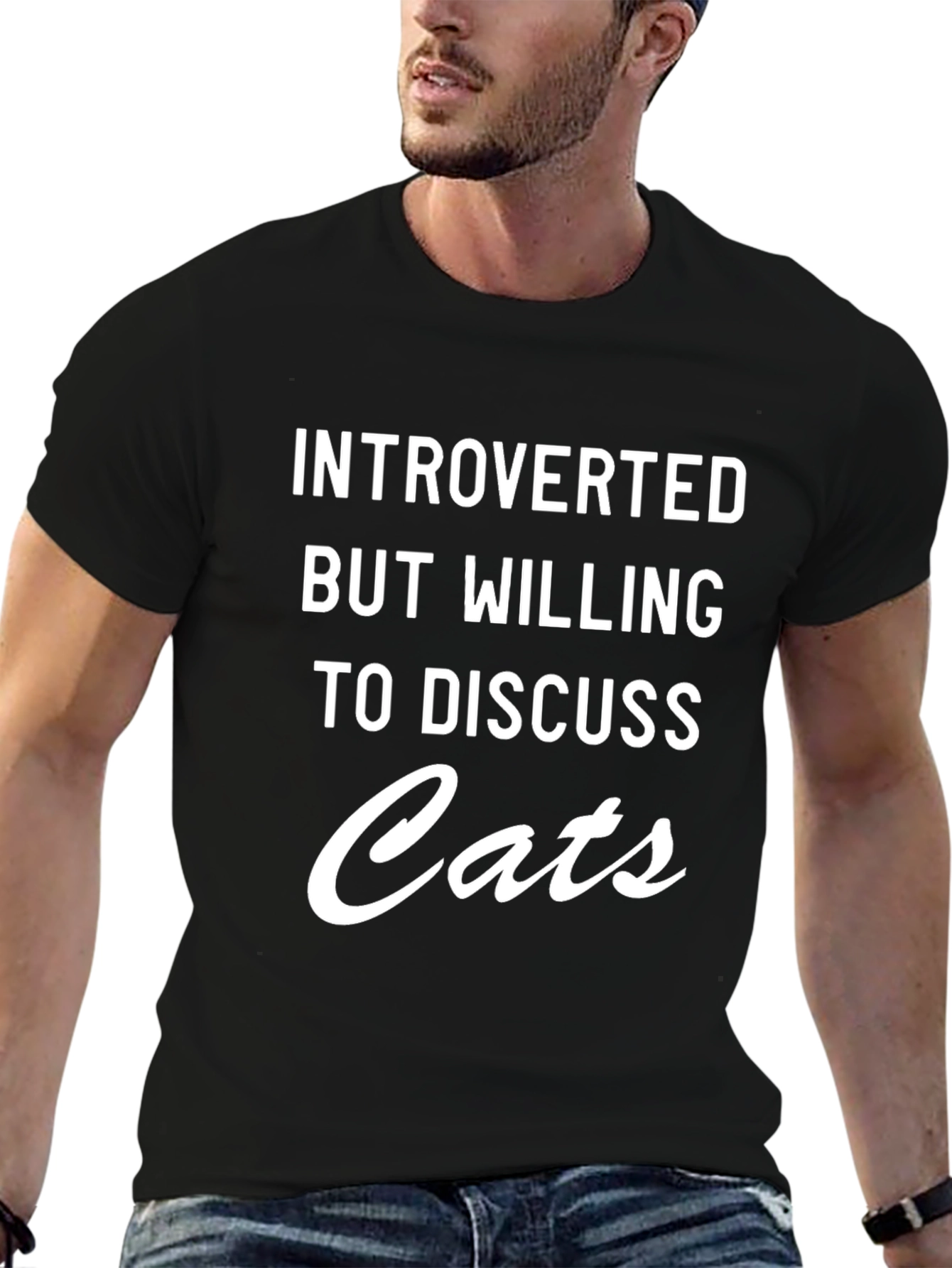 Introverted Cat Lover T-Shirt - Funny Statement Tee