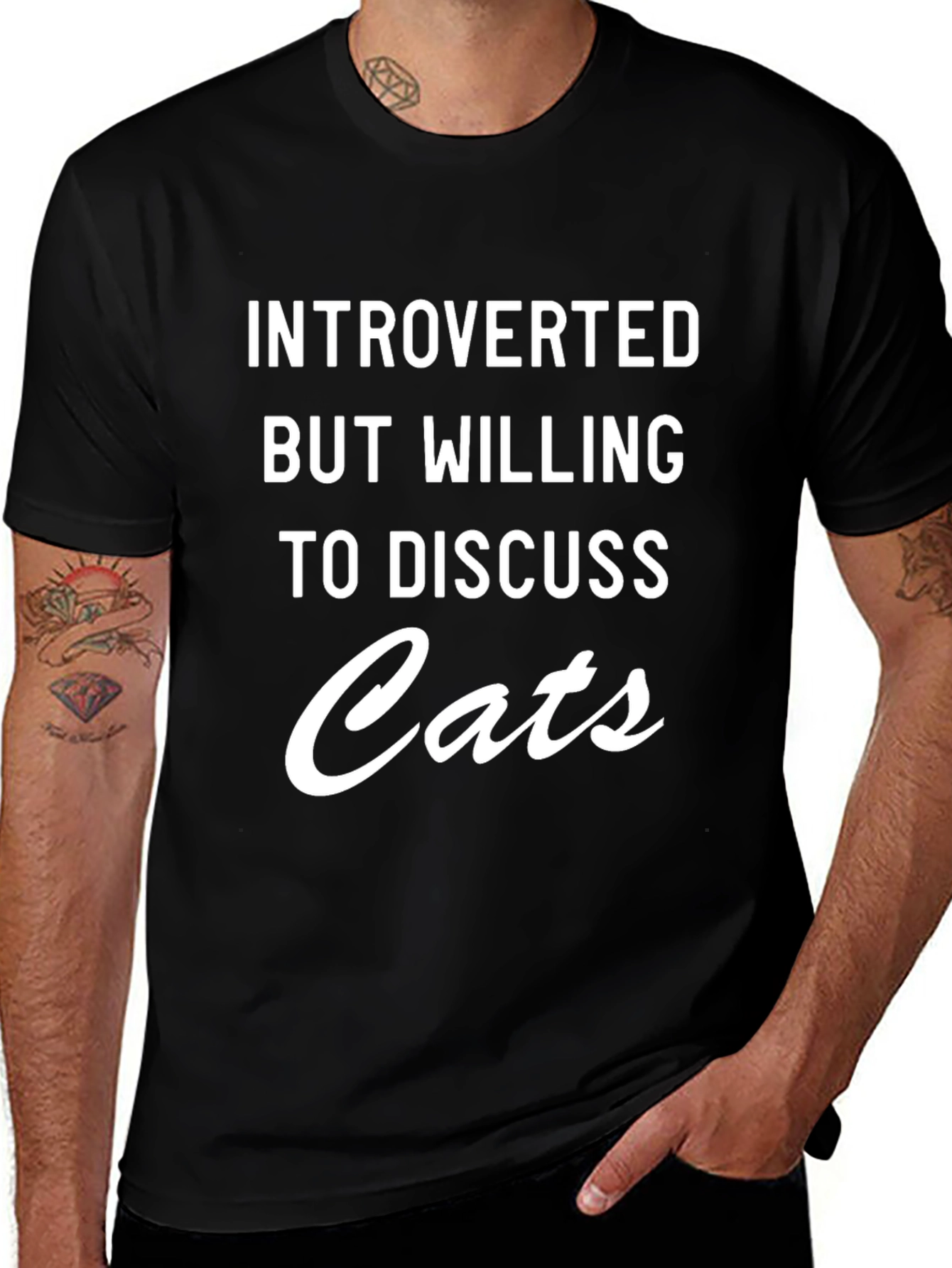 Introverted Cat Lover T-Shirt - Funny Statement Tee