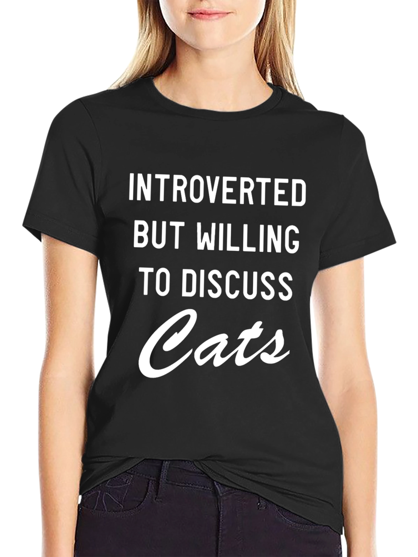 Introverted Cat Lover T-Shirt - Funny Statement Tee