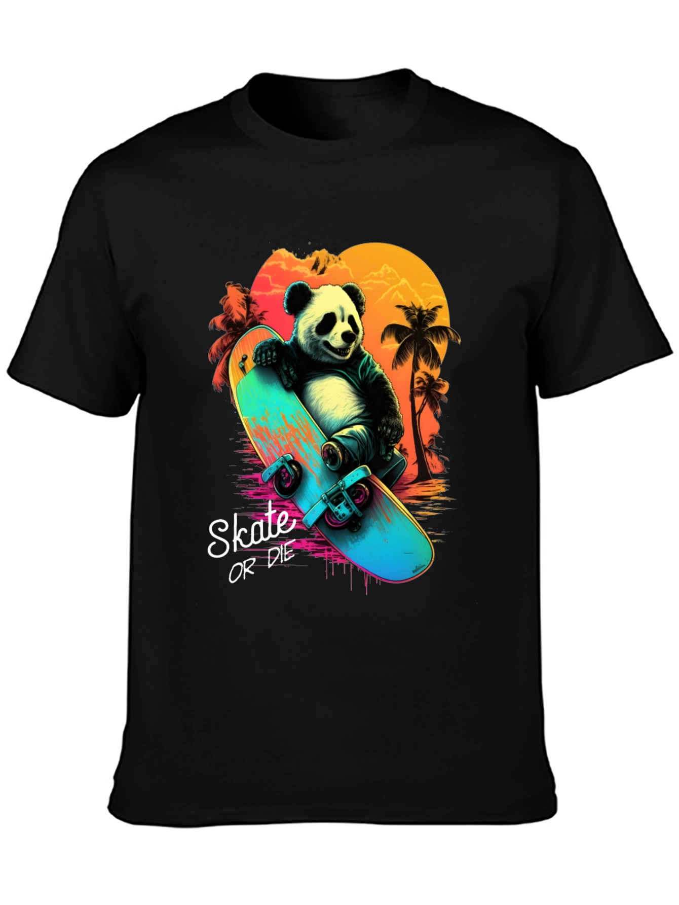 Panda Skate or Die Graphic T-Shirt